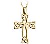 Solvar 14K Gold Open Knot Work Celtic Cross Pendant