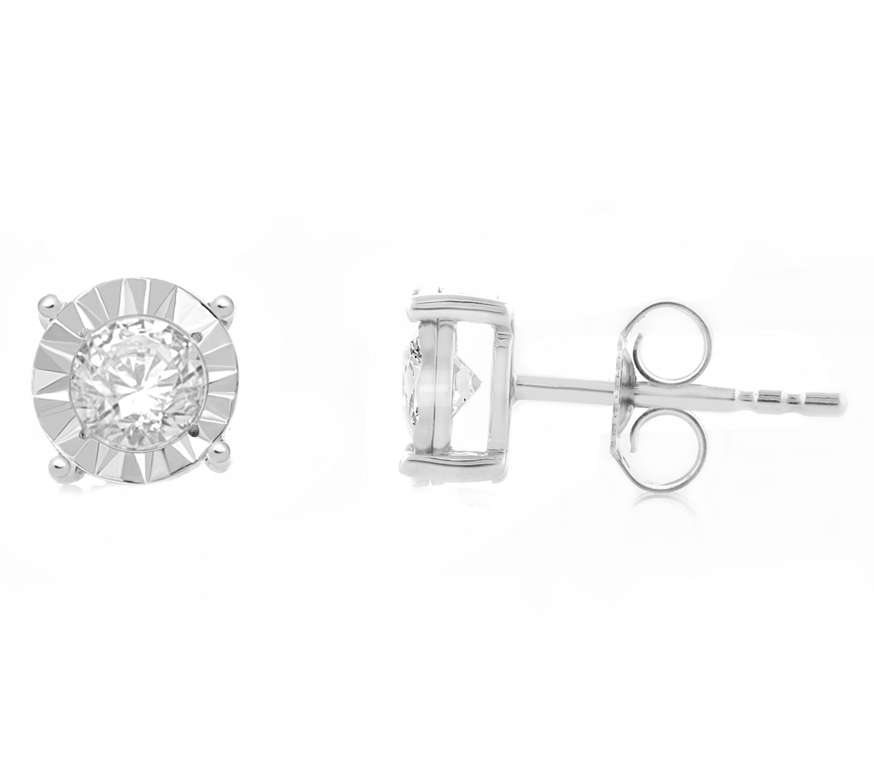 Affinity 0.50 cttw Diamond Stud Earrings, 14K W hite Gold - QVC.com