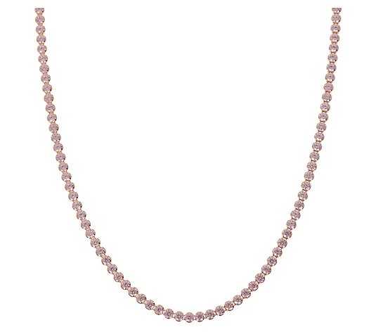 Diamonique 8.00 cttw Pink Tennis Necklace, Ster ling