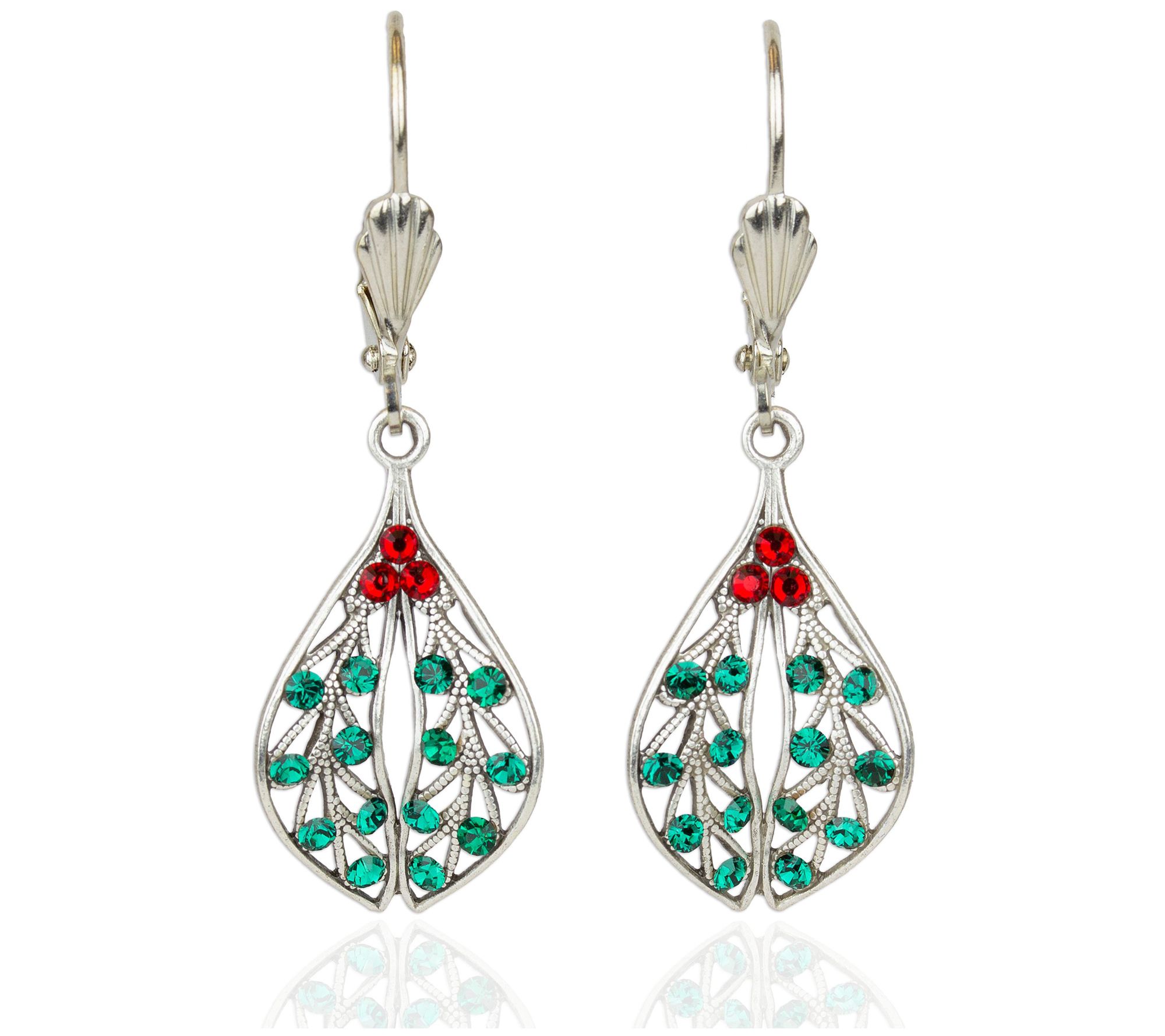 Anne Koplik Crystal Mistletoe Earrings