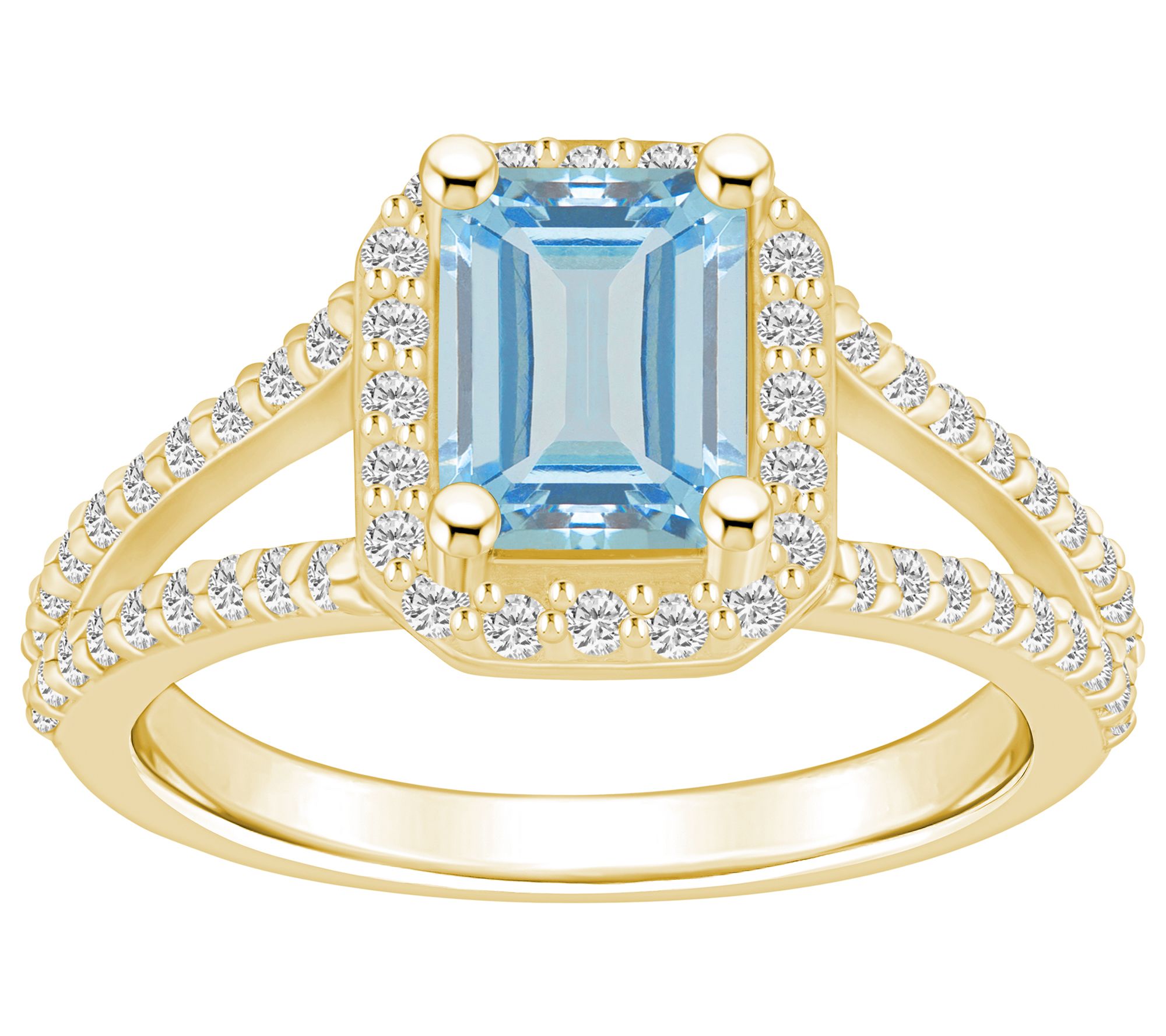 Affinity Gems Aquamarine & Diamond Ring, 14K Gold