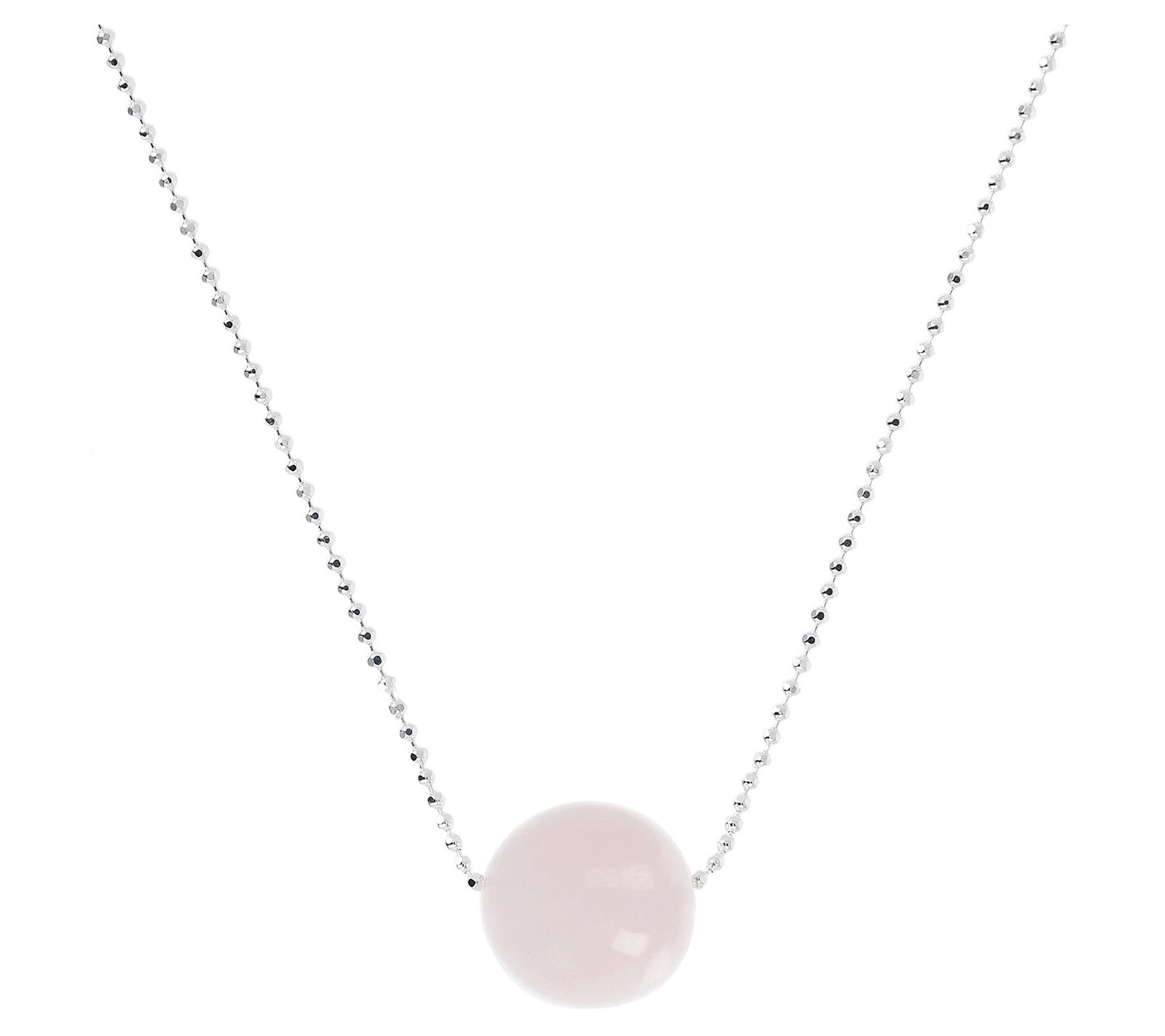 UltraFine Silver 12mm Sliding Gemstone Bead Necklace