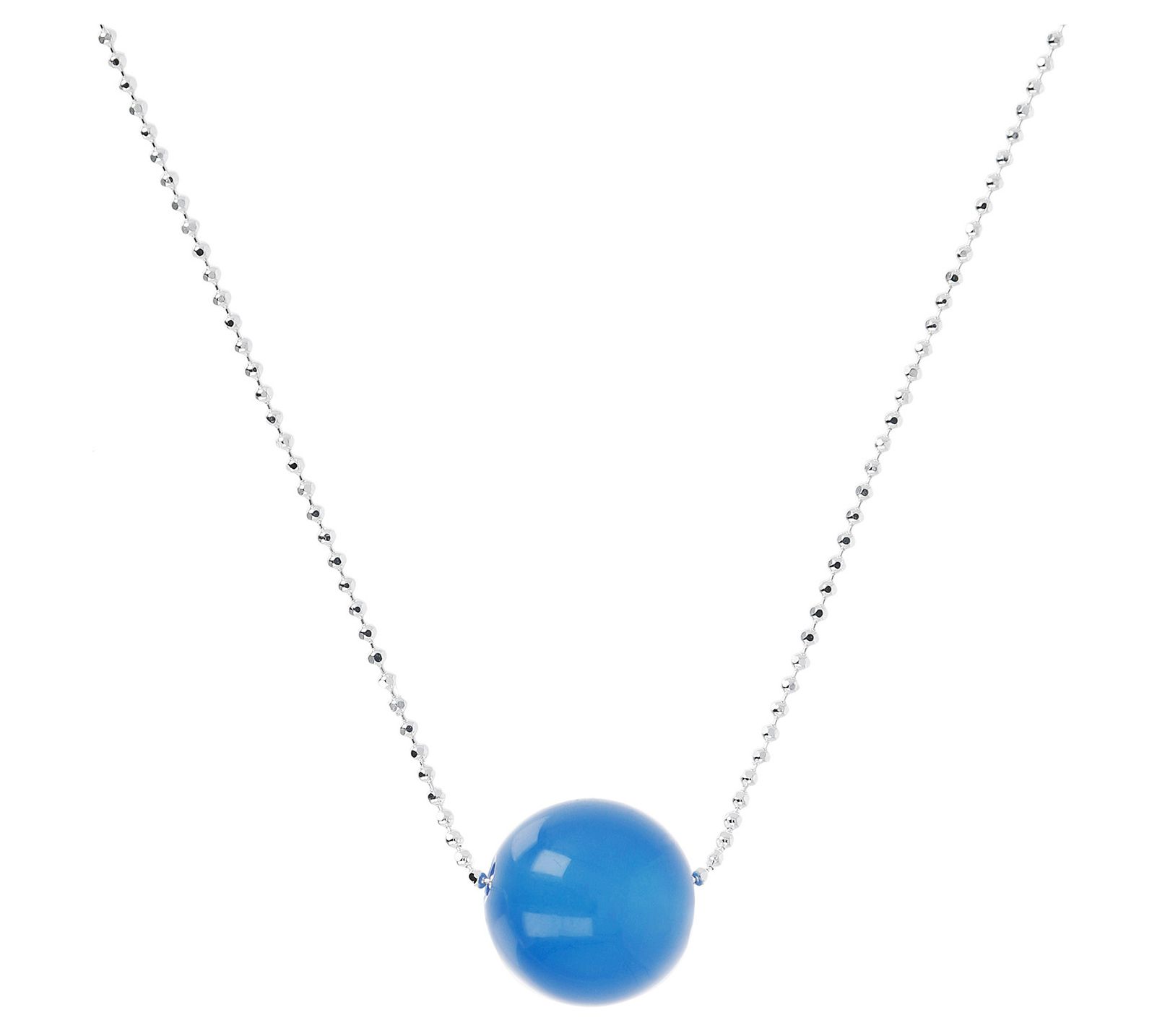 UltraFine Silver 12mm Sliding Gemstone Bead Necklace