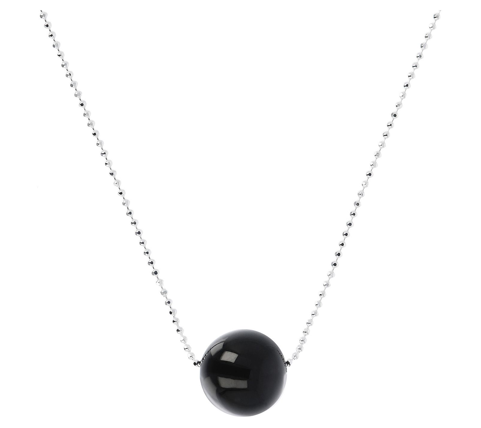 UltraFine Silver 12mm Sliding Gemstone Bead Necklace