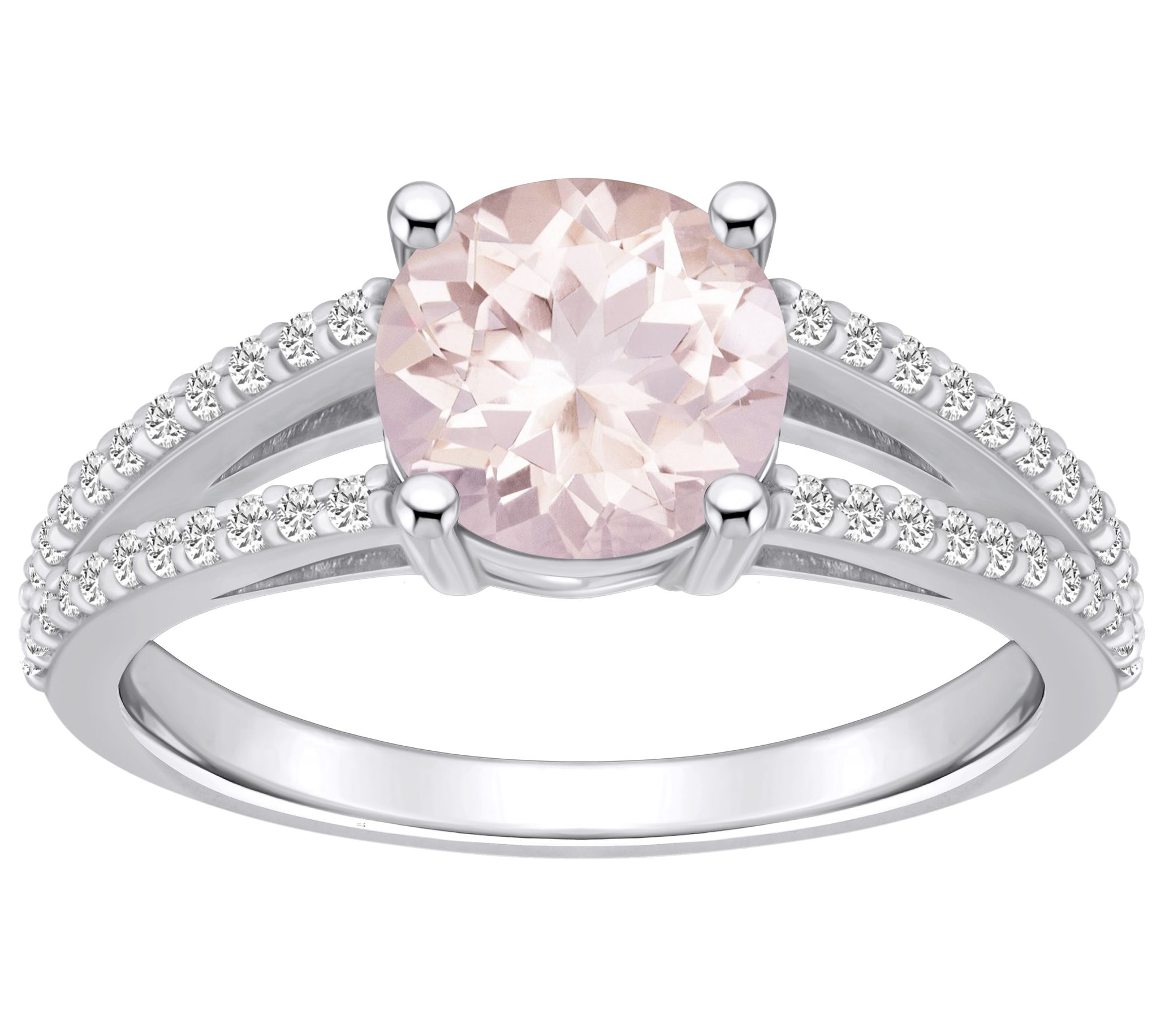 Affinity Gems Round Morganite & Diamond Ring, 14K Gold