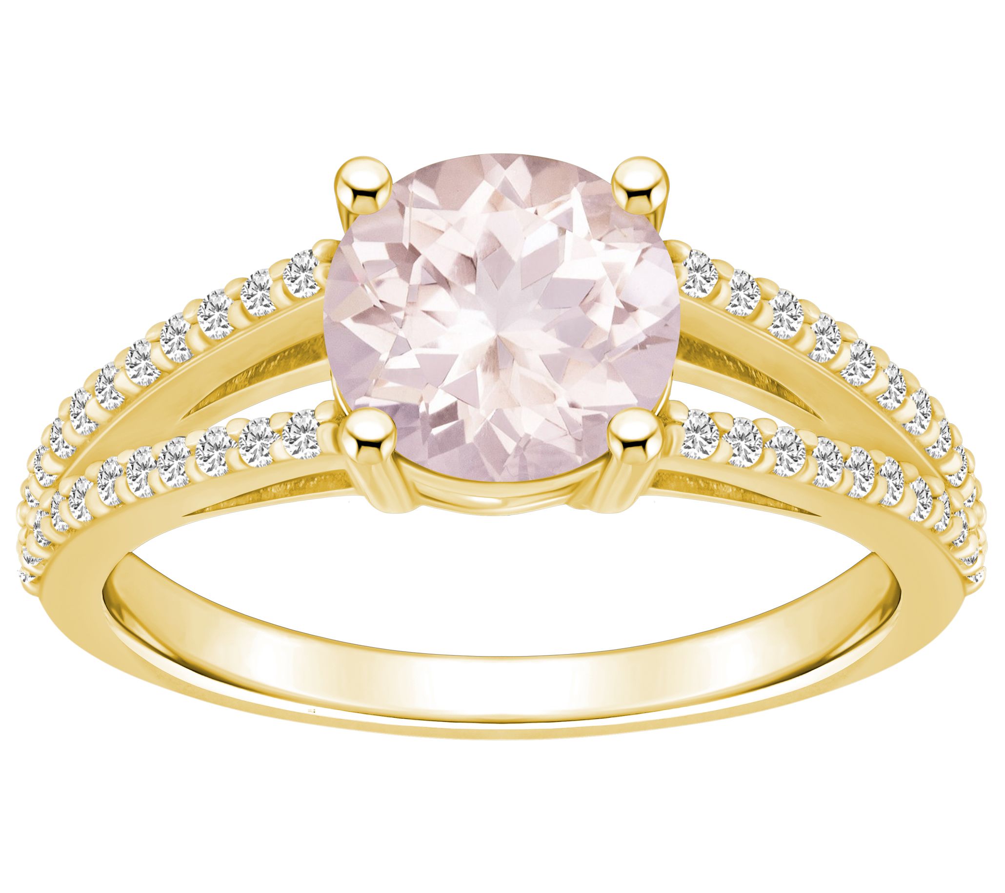 Affinity Gems Round Morganite & Diamond Ring, 14K Gold