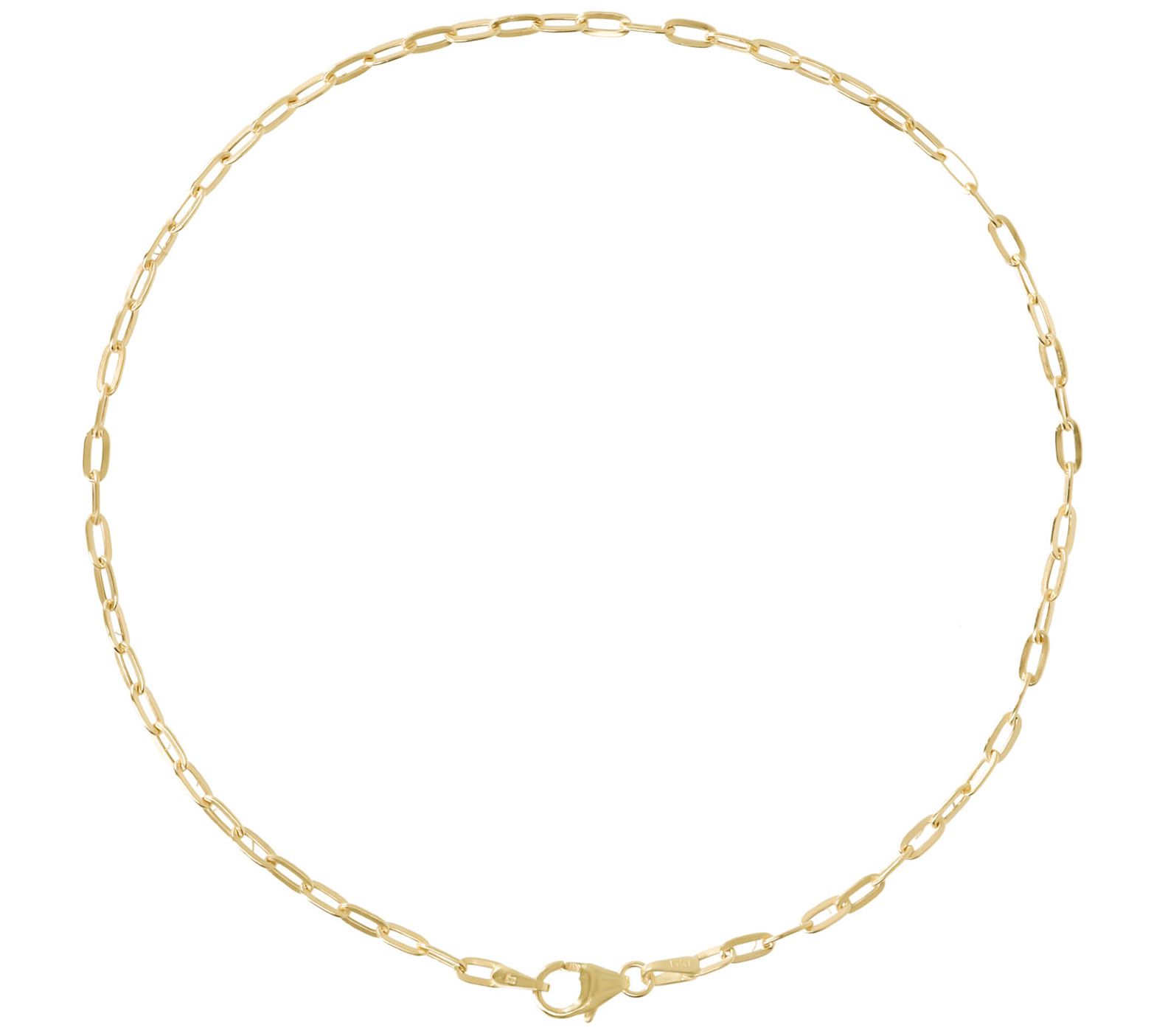 EternaGold 10" Paperclip Link Ankle Bracelet, 14K Gold