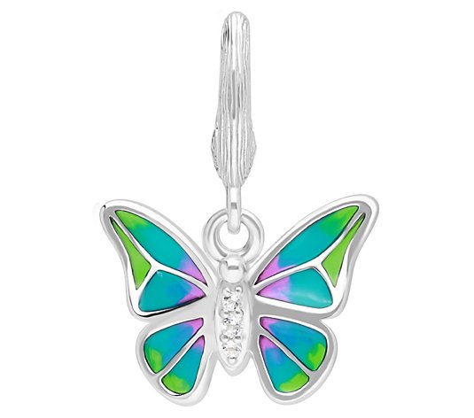 Ariva Sterling Silver Enamel Butterfly Charm