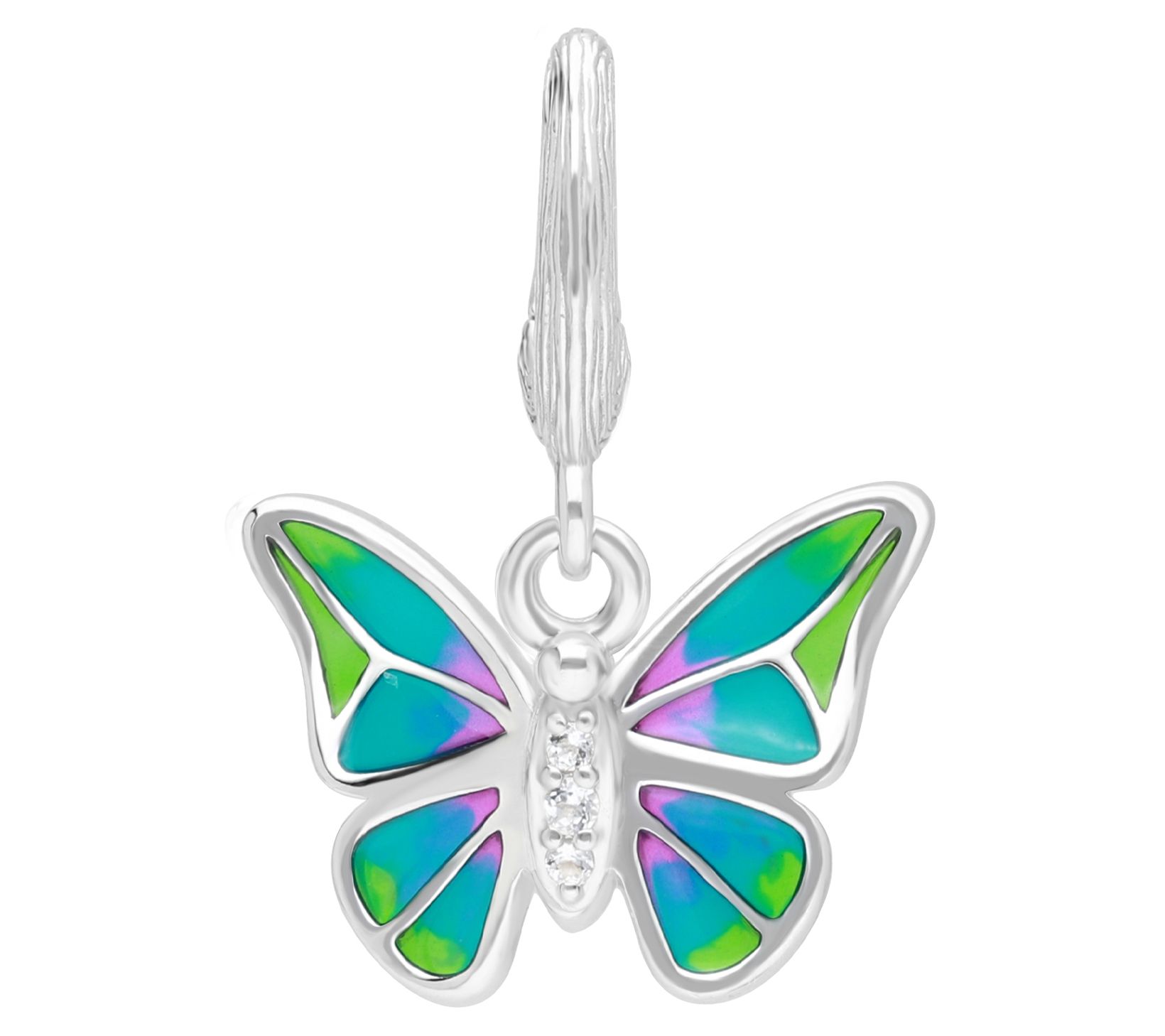 Ariva Sterling Silver Enamel Butterfly Charm