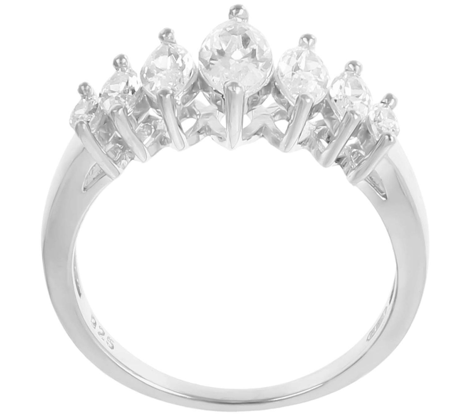 Diamonique 1.40 cttw Marquise Band Ring, Sterling Silver - QVC.com