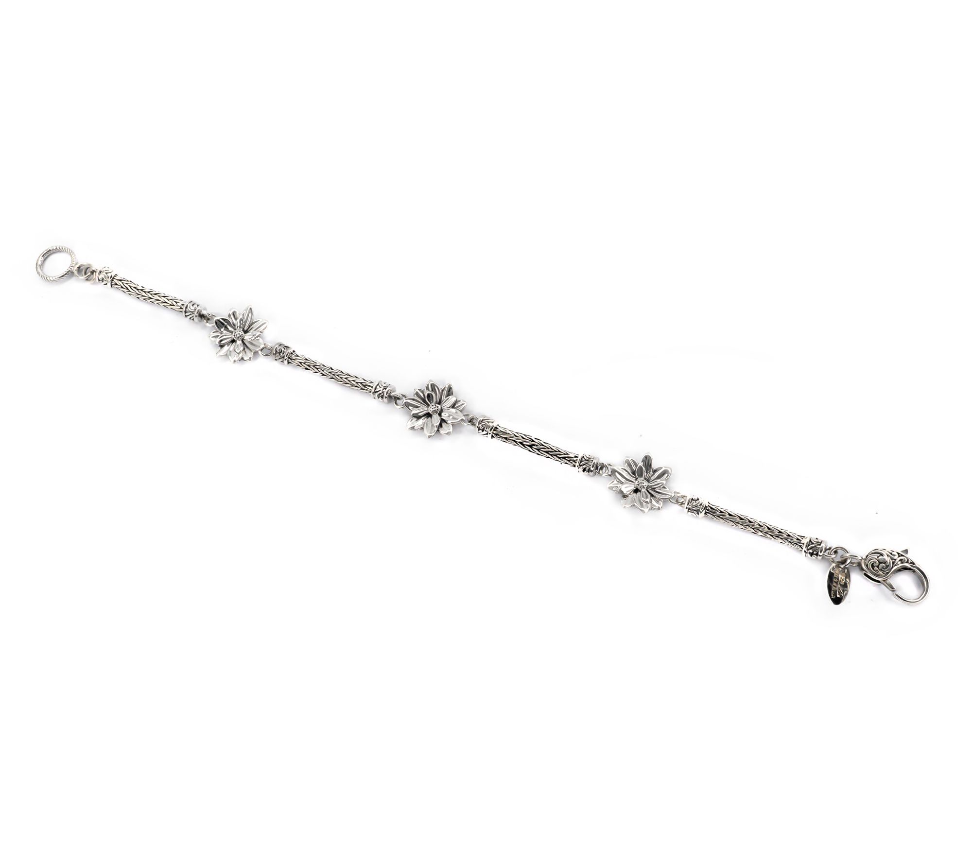 Artisan Crafted by Robert Manse Sterling Lotus Flower Bracelet