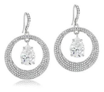 Diamonique x Zaxie A Hint of Glitz Gypsy Dangle  Earrings