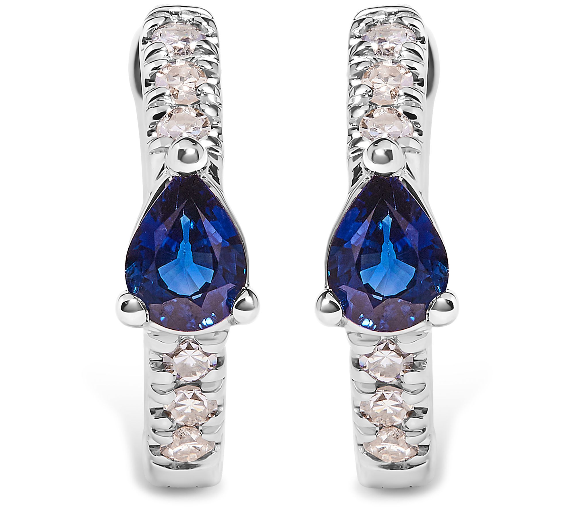 Haus of Brillia nce Created Sap phire & Diamond Earrings, 10K