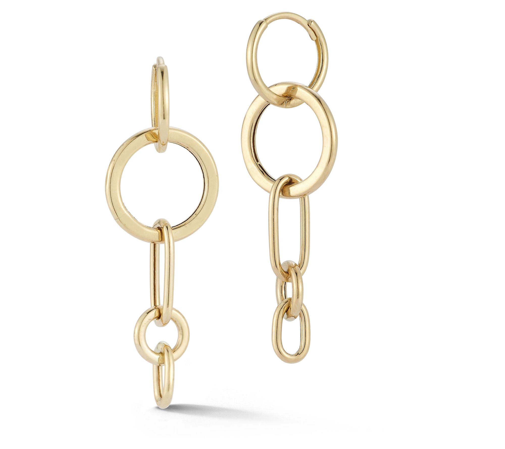 Luminosa Gold Hoop Chain Dangle Earrings, 14K