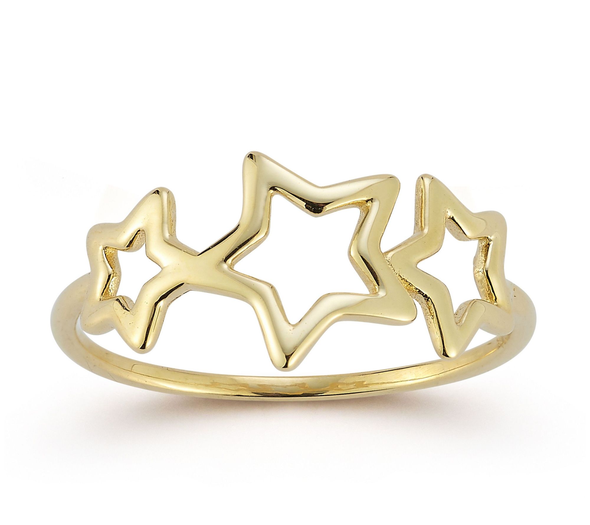 Luminosa Gold Triple Open Star Ring, 14K