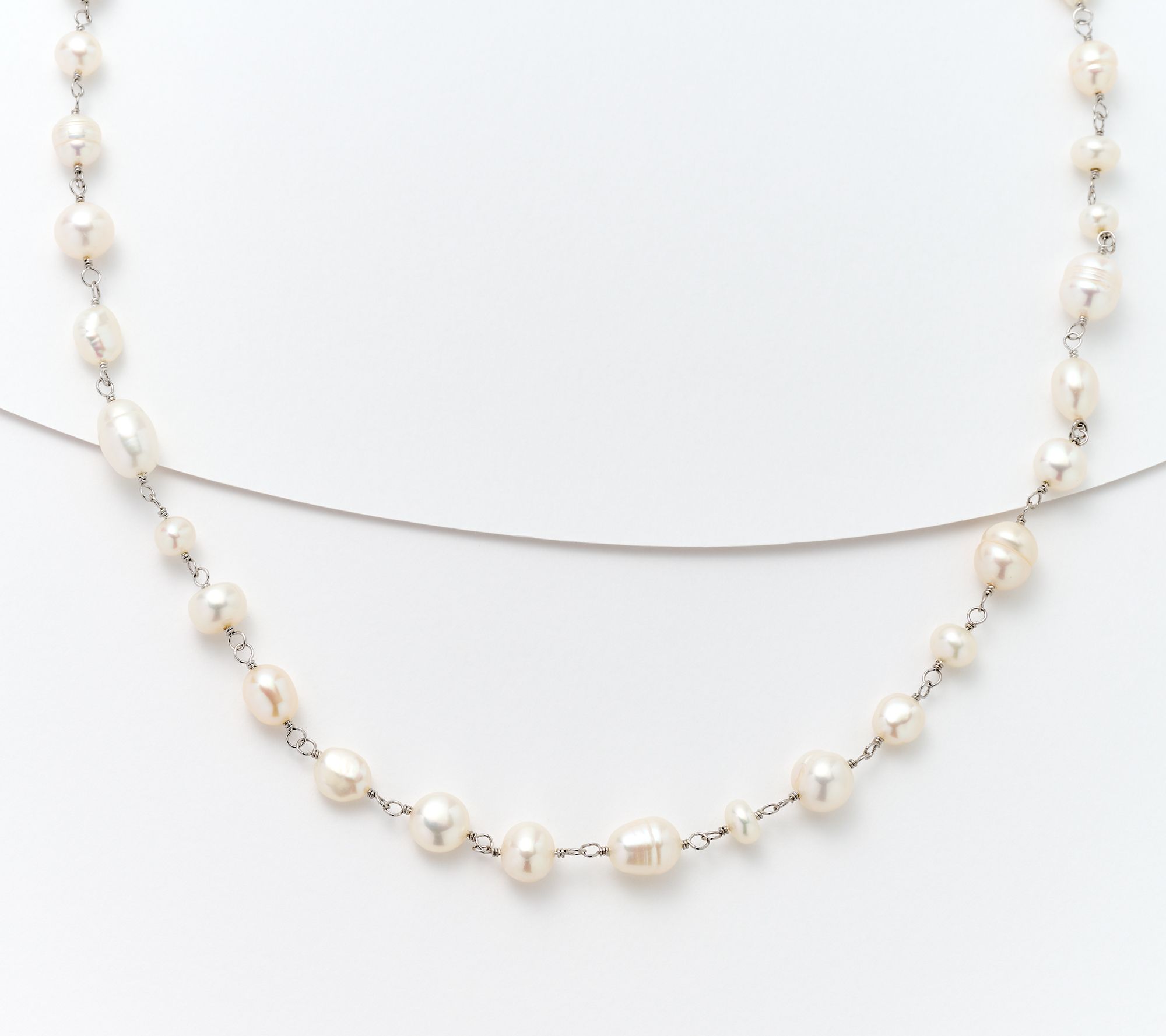Honora Choice of Color Cultured Pearl 24" Necklace, Sterling Silver