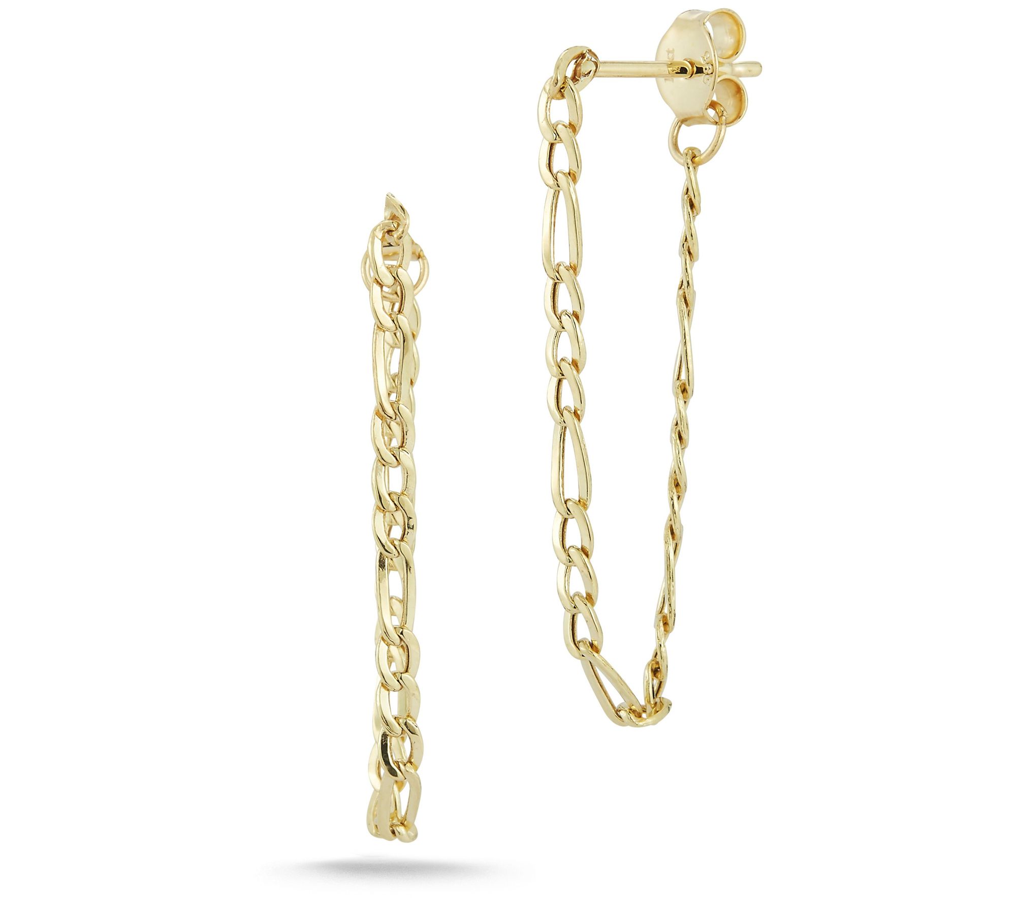 Luminosa Gold Figaro Chain Drop Earrings, 14K