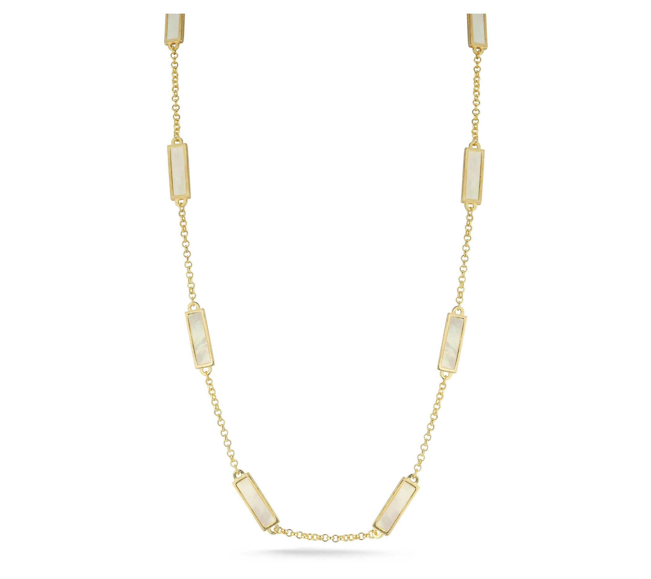 Sterlina Silver Simulated Gemstone Necklace, 14K Gold Plated