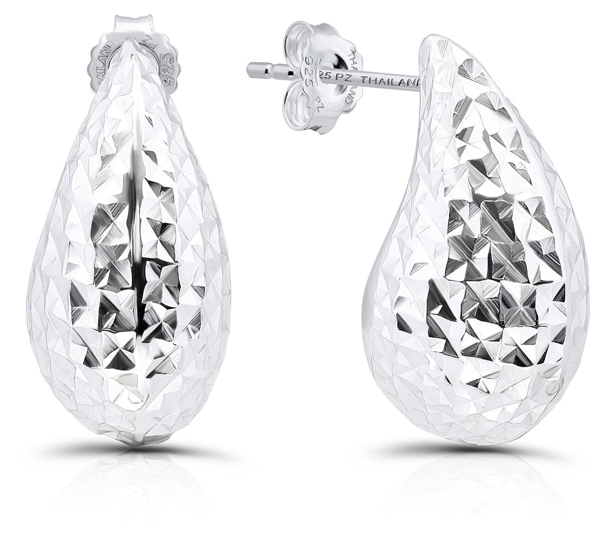 Or Paz Sterling Silver 3/4" Textured Drop Earrings