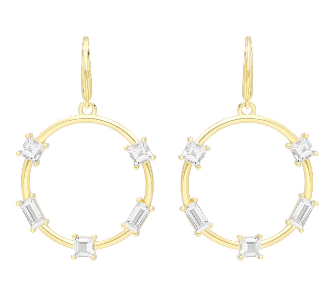 Ariva 18K Gold Clad Gemstone Jolie Dangle Earrings