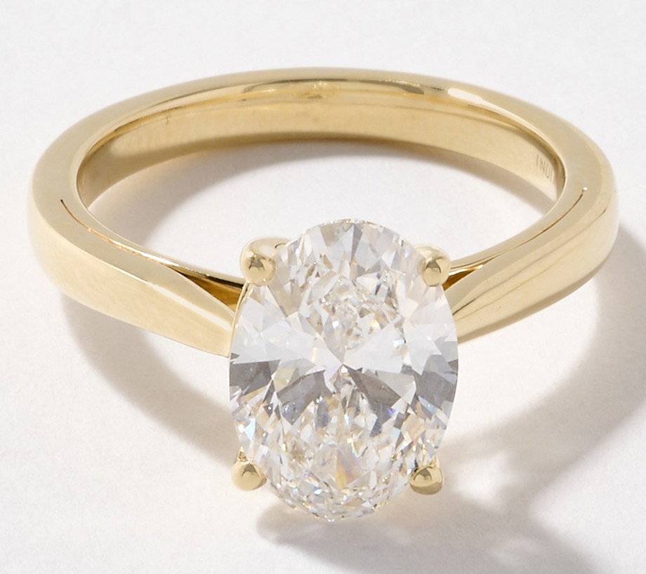 Fire Light Lab Grown Diamond Oval 3 cttw Ring, 14K Gold