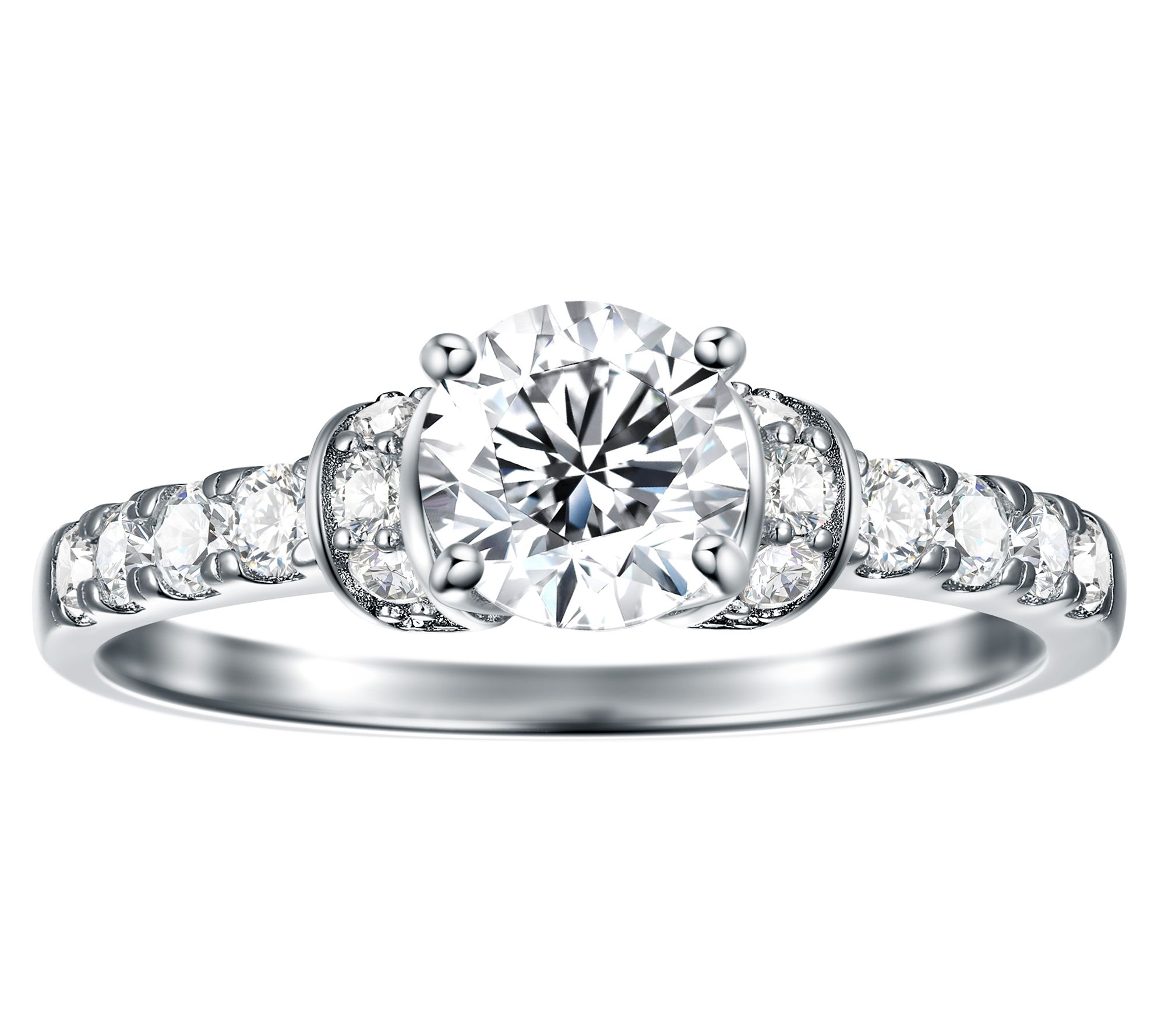 Moissanite Luxe 0.95 cttw Engagement Ring, Sterling Silver