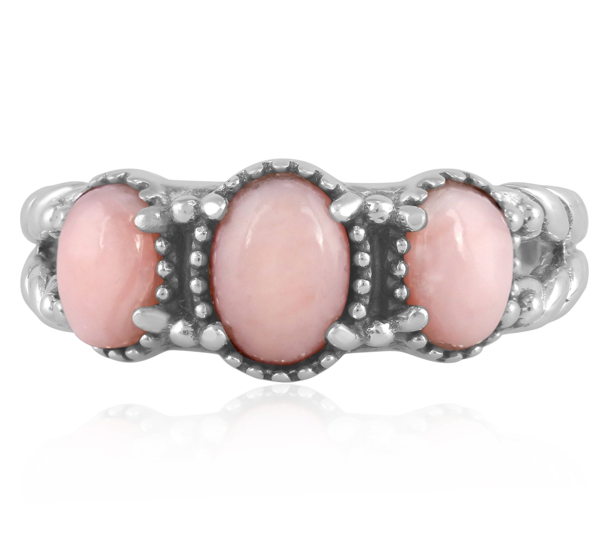 American West Sterling Silver Oval Gemstone Friendship Ring