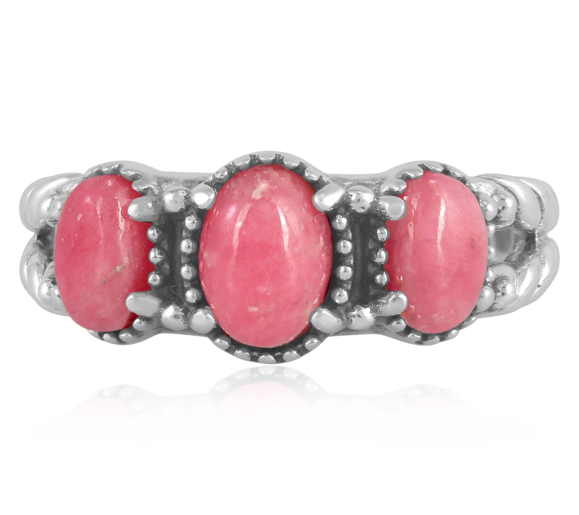 American West Sterling Silver Oval Gemstone Friendship Ring