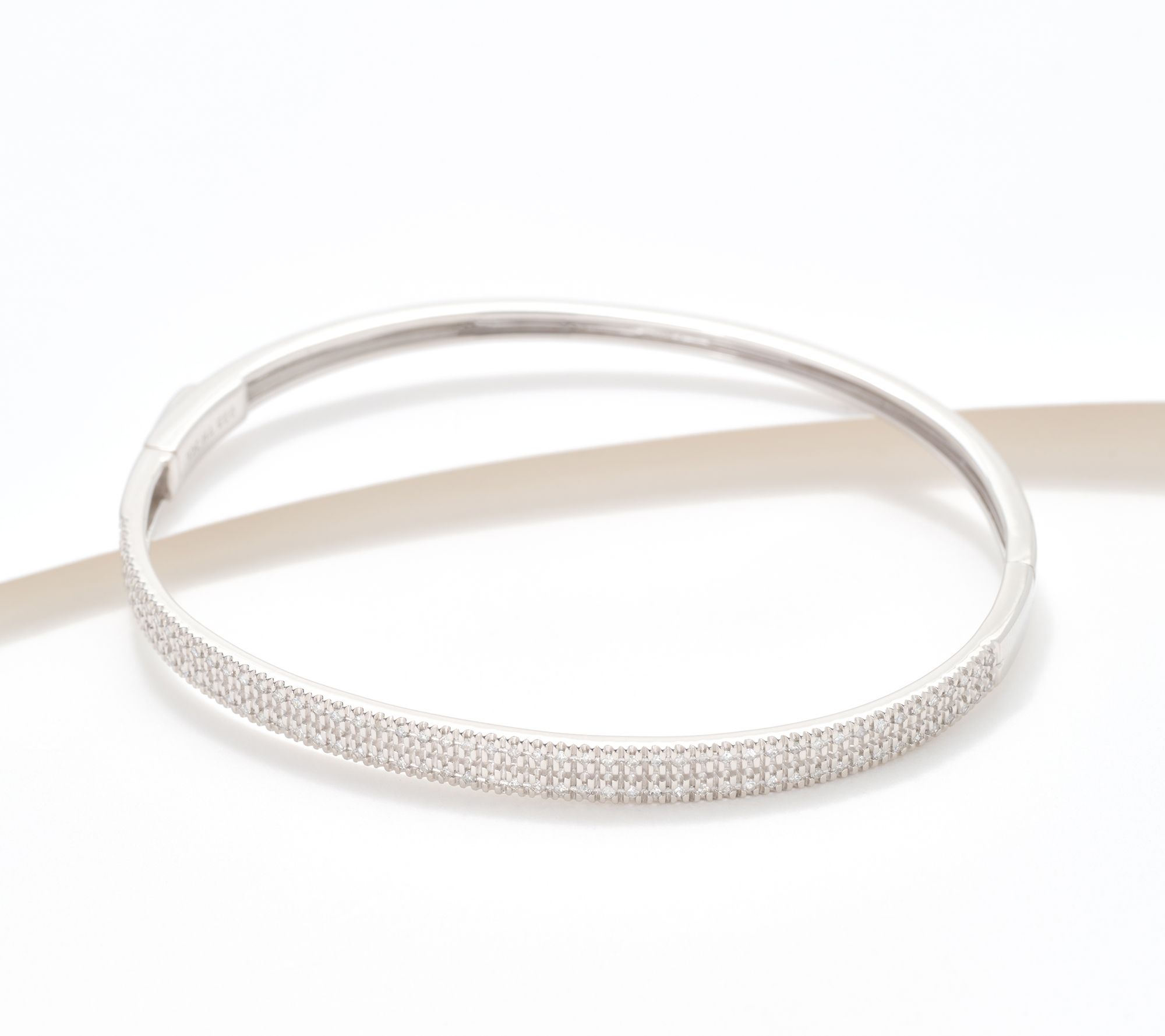 Affinity Diamonds Double Row 0.5 cttw Pave Bangle, Sterl