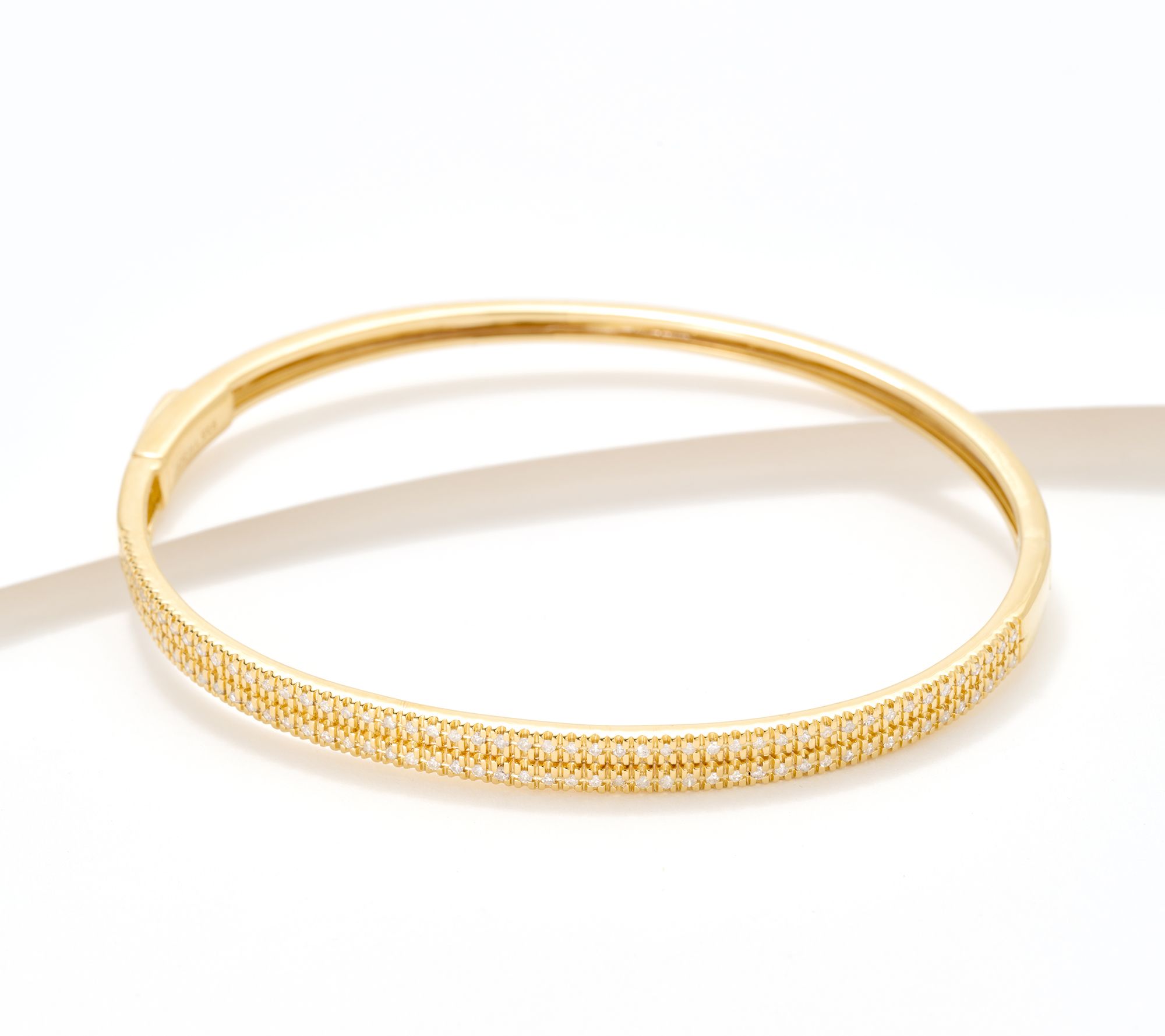 Affinity Diamonds Double Row 0.5 cttw Pave Bangle, Sterl