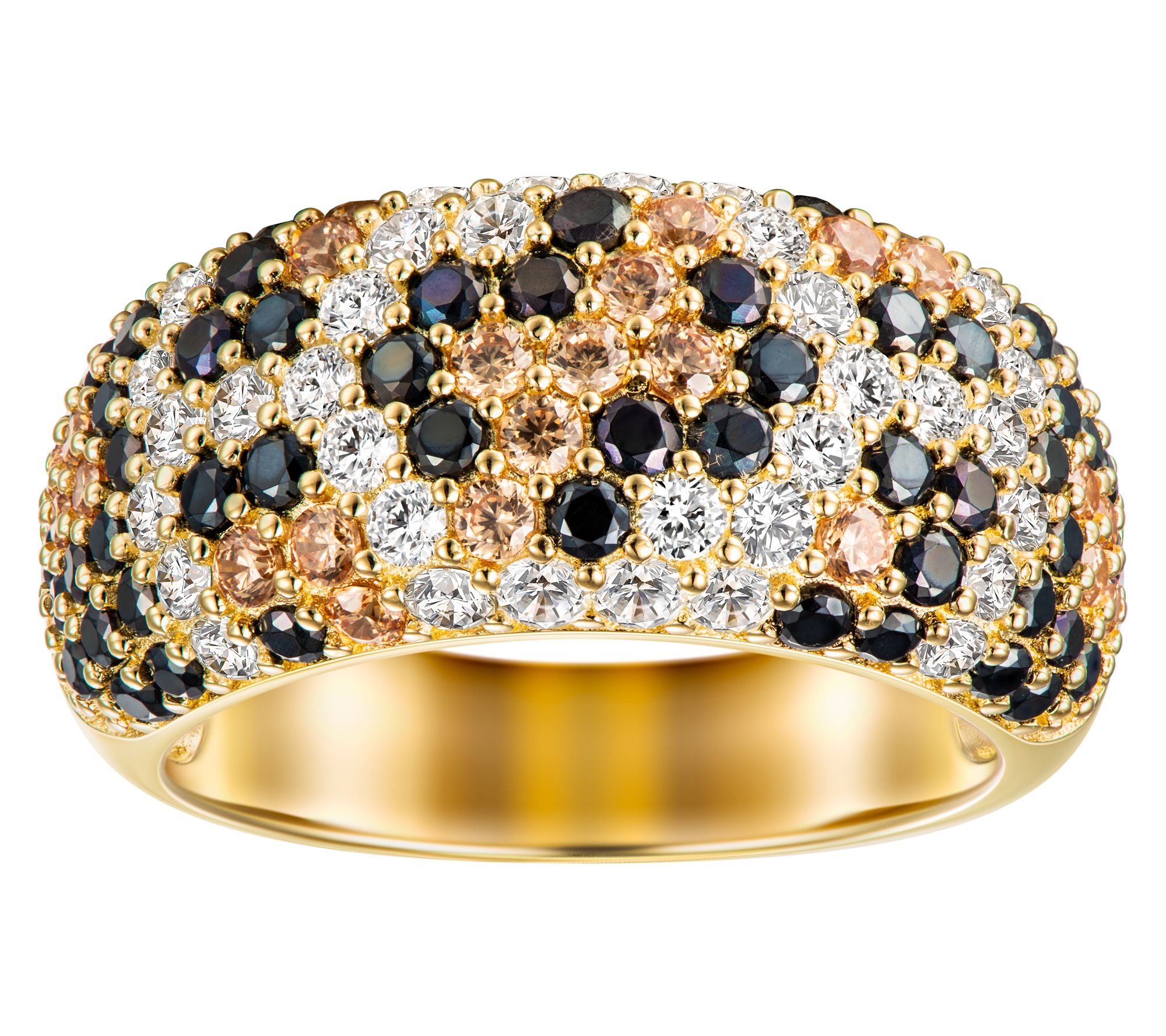 Diamonique Pave Animal Print Wide Band Ring, Sterling Silver