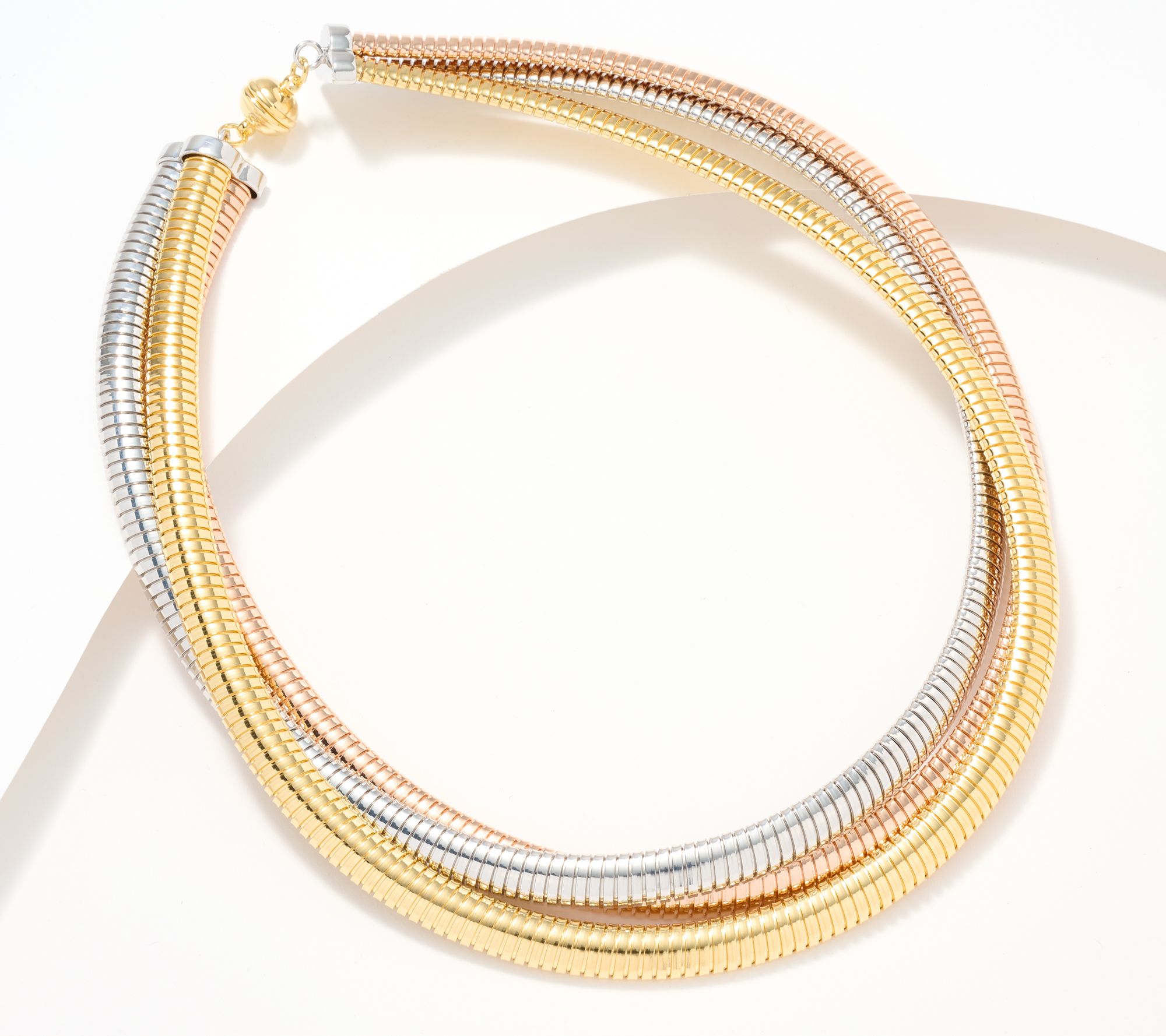 "As Is" David Markstein Bronze Three Strand Magnetic Necklace