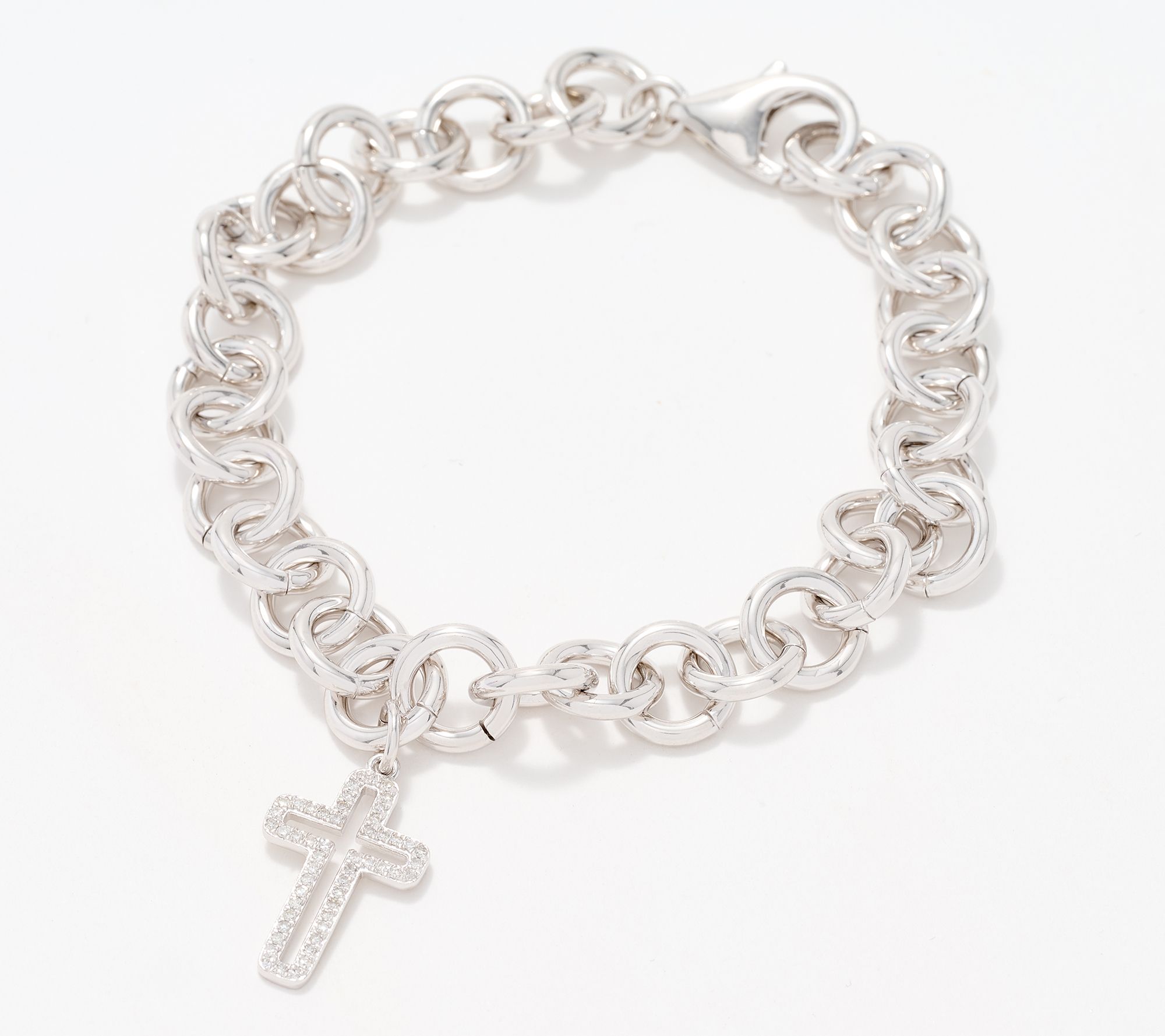 "As Is" Accents by Affinity 0.15 cttw Motif Charm Bracelet, Sterl
