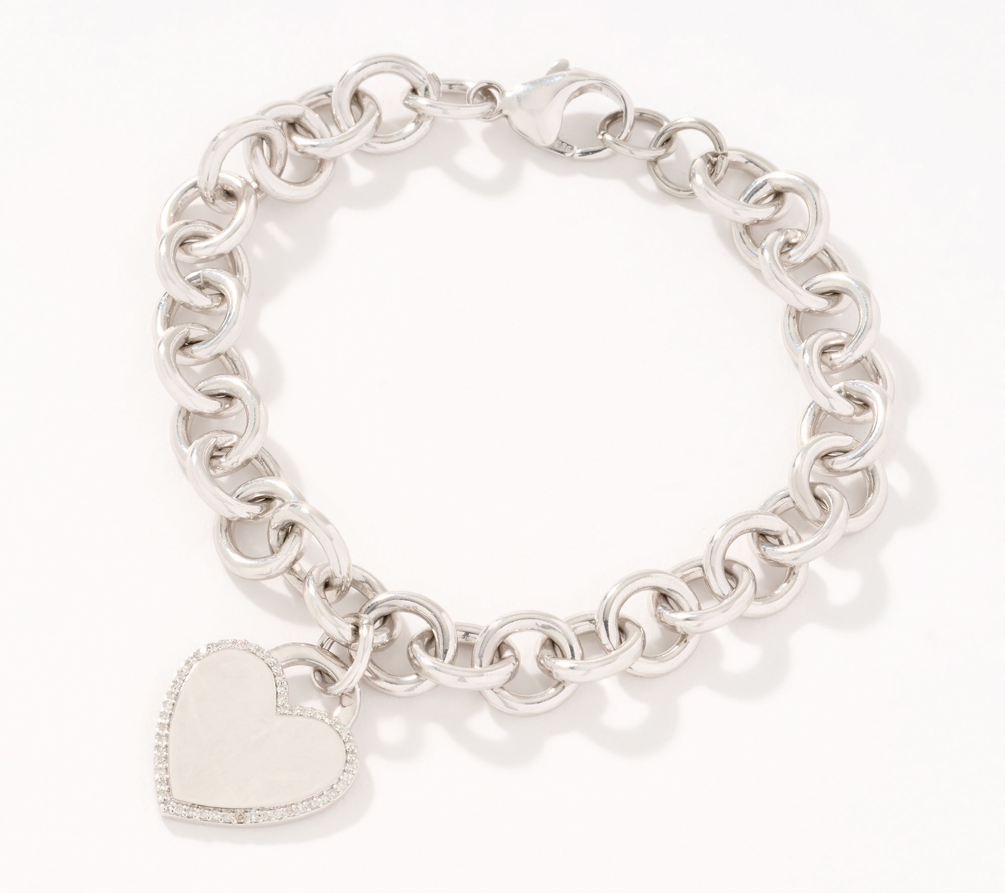 "As Is" Accents by Affinity 0.15 cttw Motif Charm Bracelet, Sterl