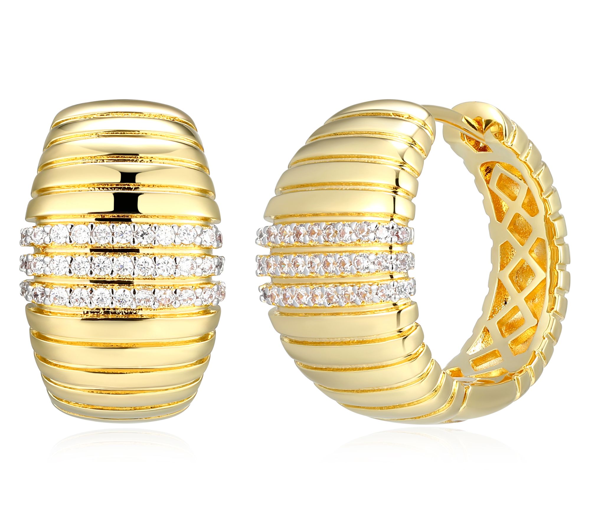 LuxLab 0.25 cttw Grown Diamond Hoop Earrings, 1 8K Plated