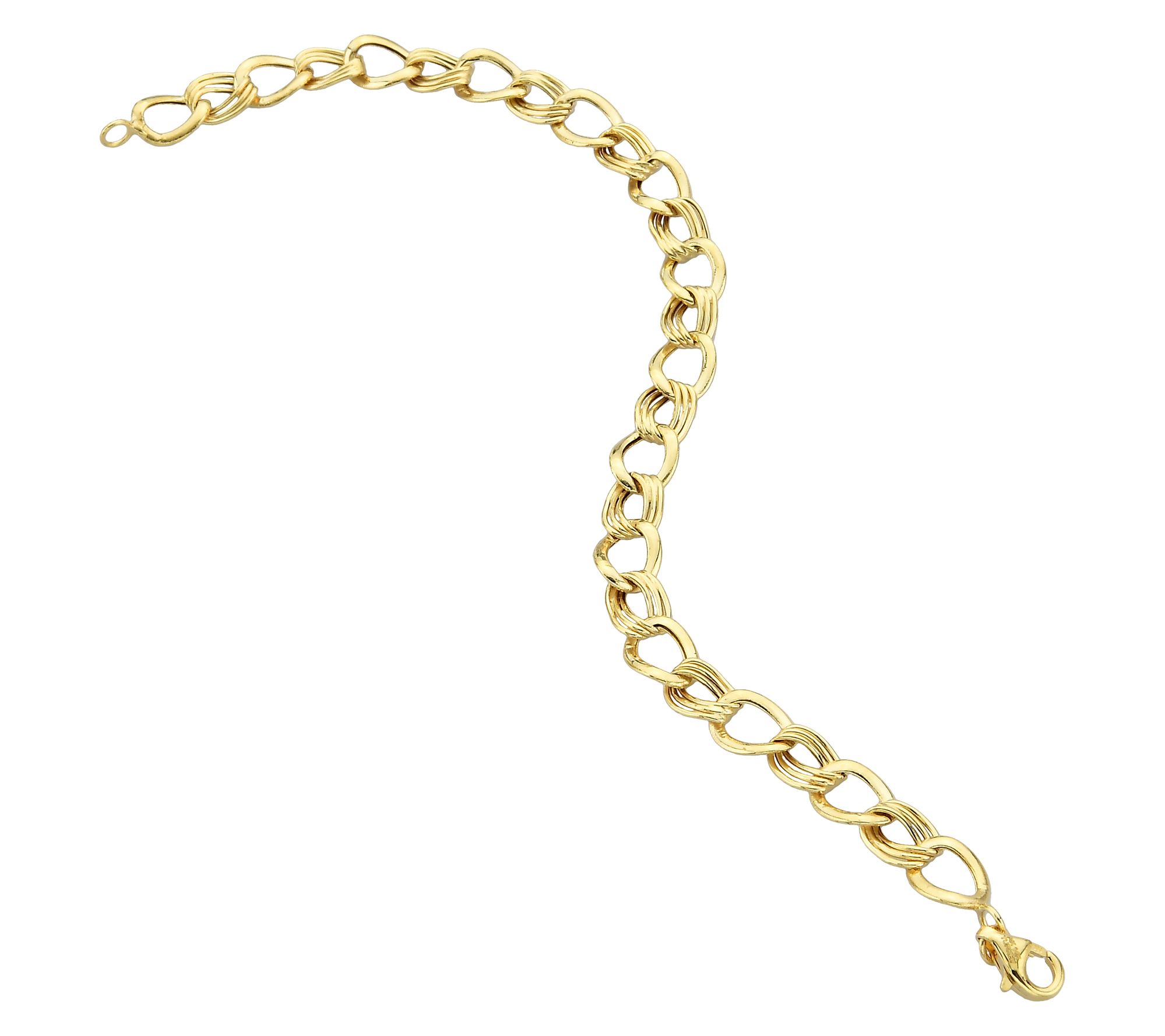 Adorna 14K Gold Interlocking Oval Link PolishedBracelet