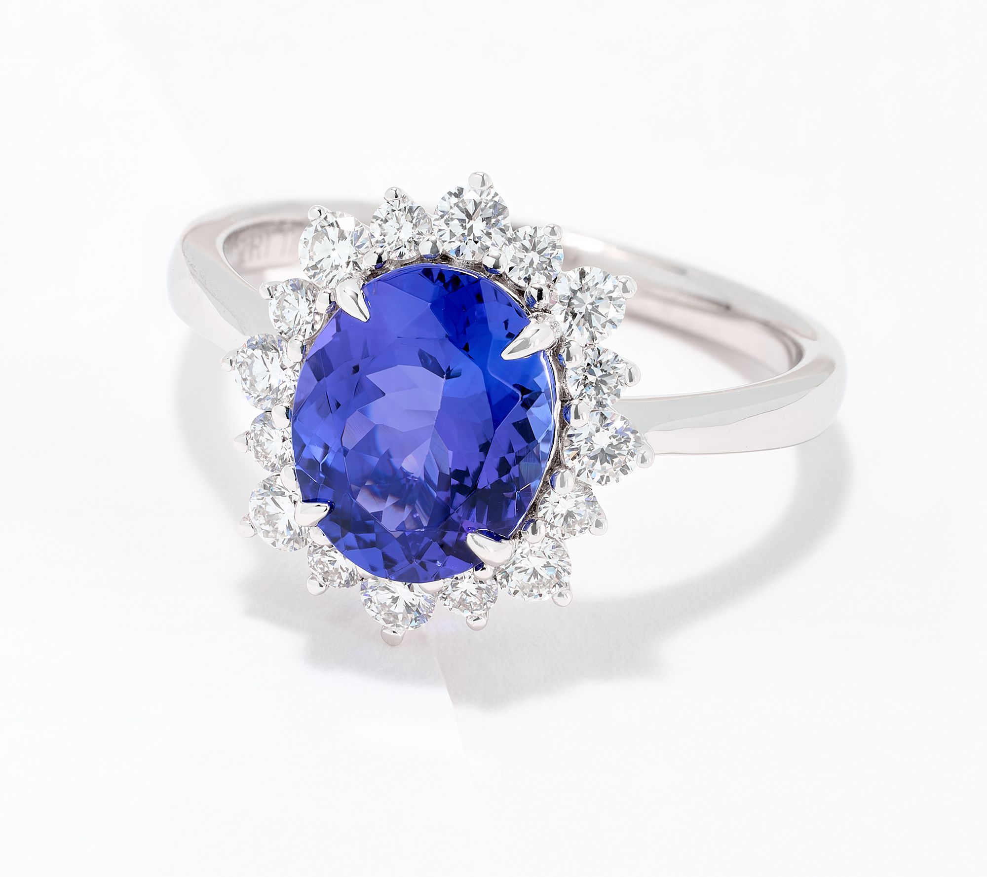 Pure Tanzanite by Jeff Moseley 2.00 cttw Oval & Diamond Ring, Platinum