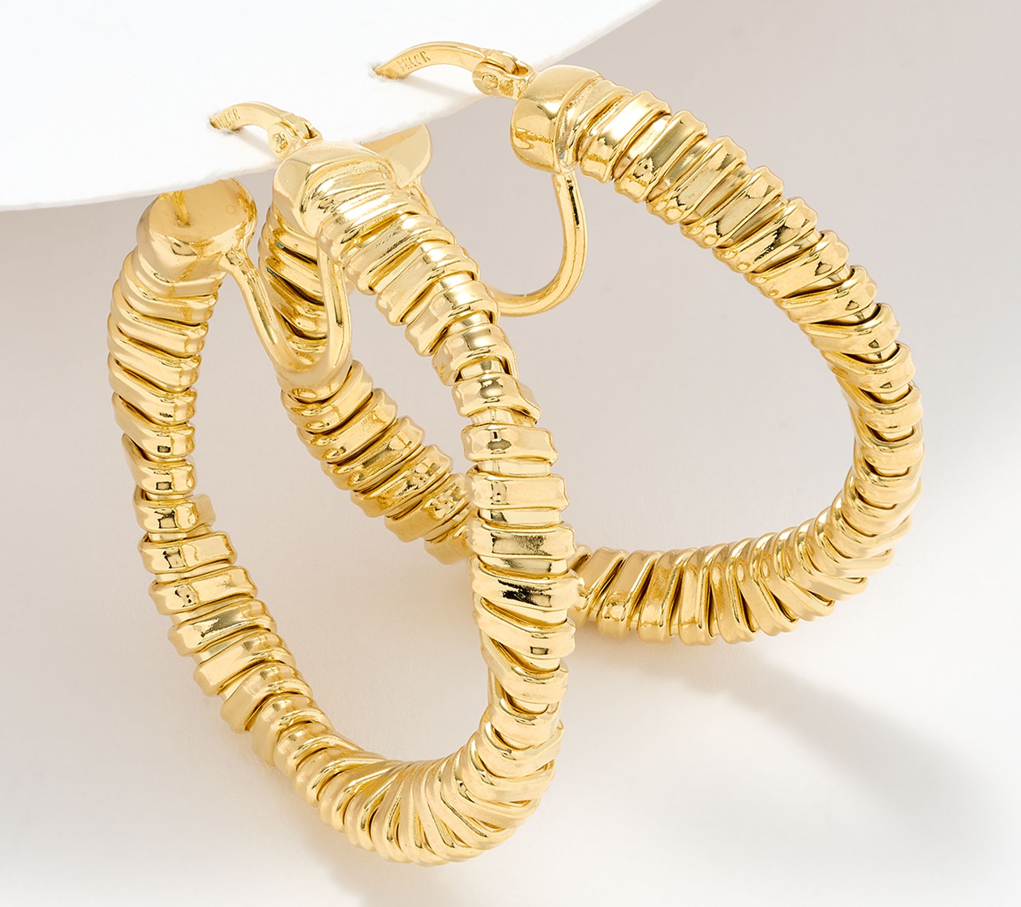 "As Is" David Markstein Bronze Tubogas Twist 1-3/8" Hoop Earrings