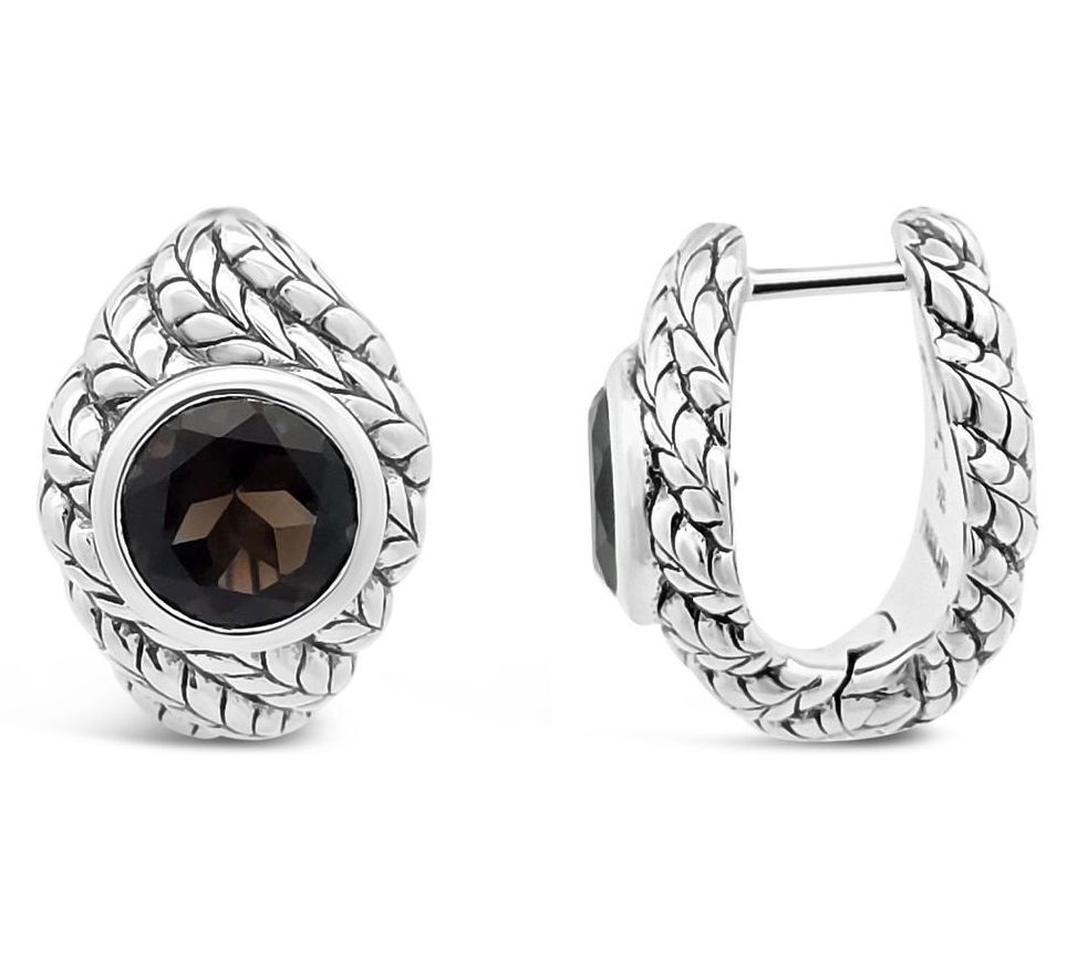 Tiffany Kay Sterling Studio Smoky Quartz Purl Knit Earrings