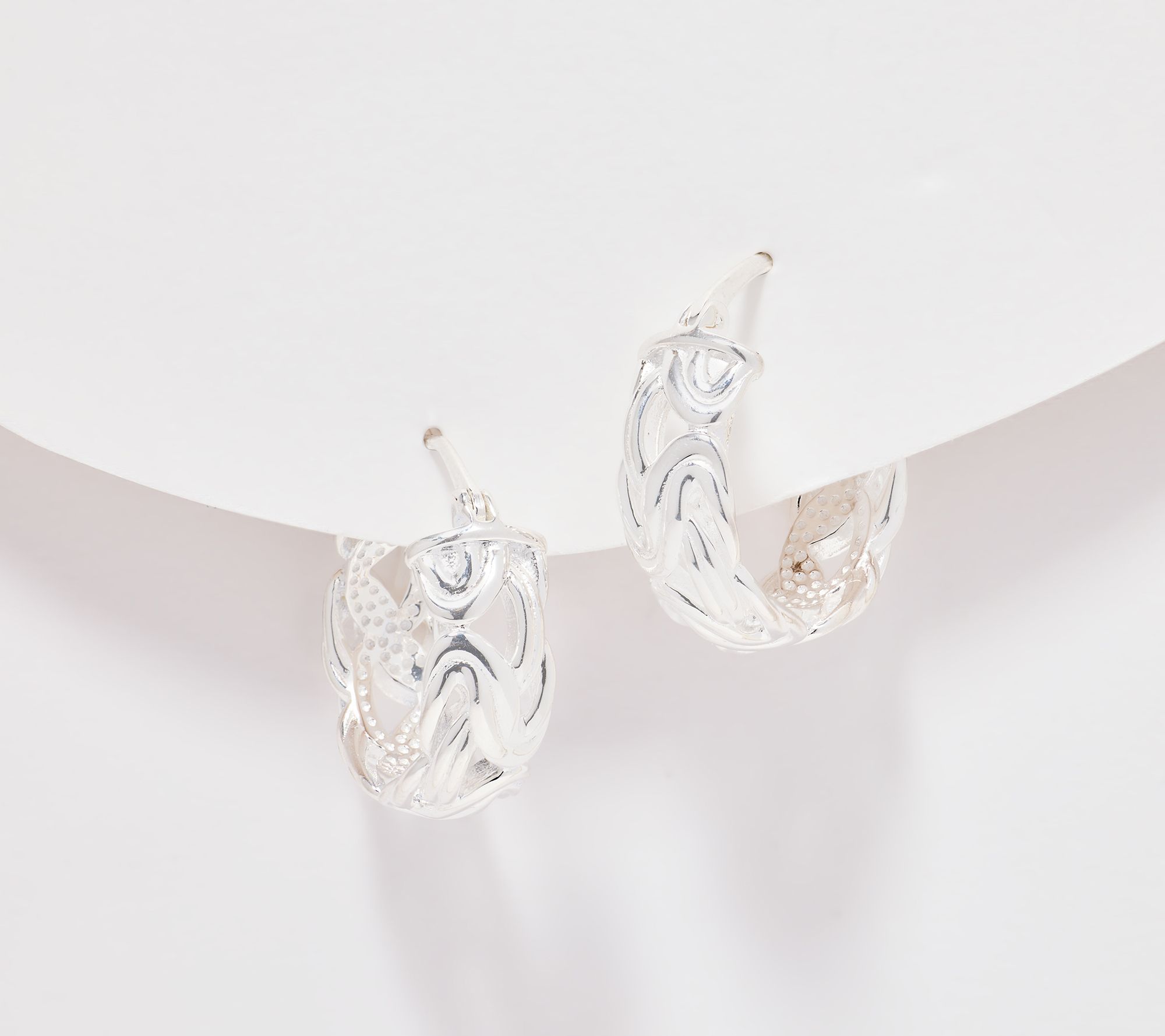 UltraFine 950 Silver Byzantine 3/4" Hoop Earrings