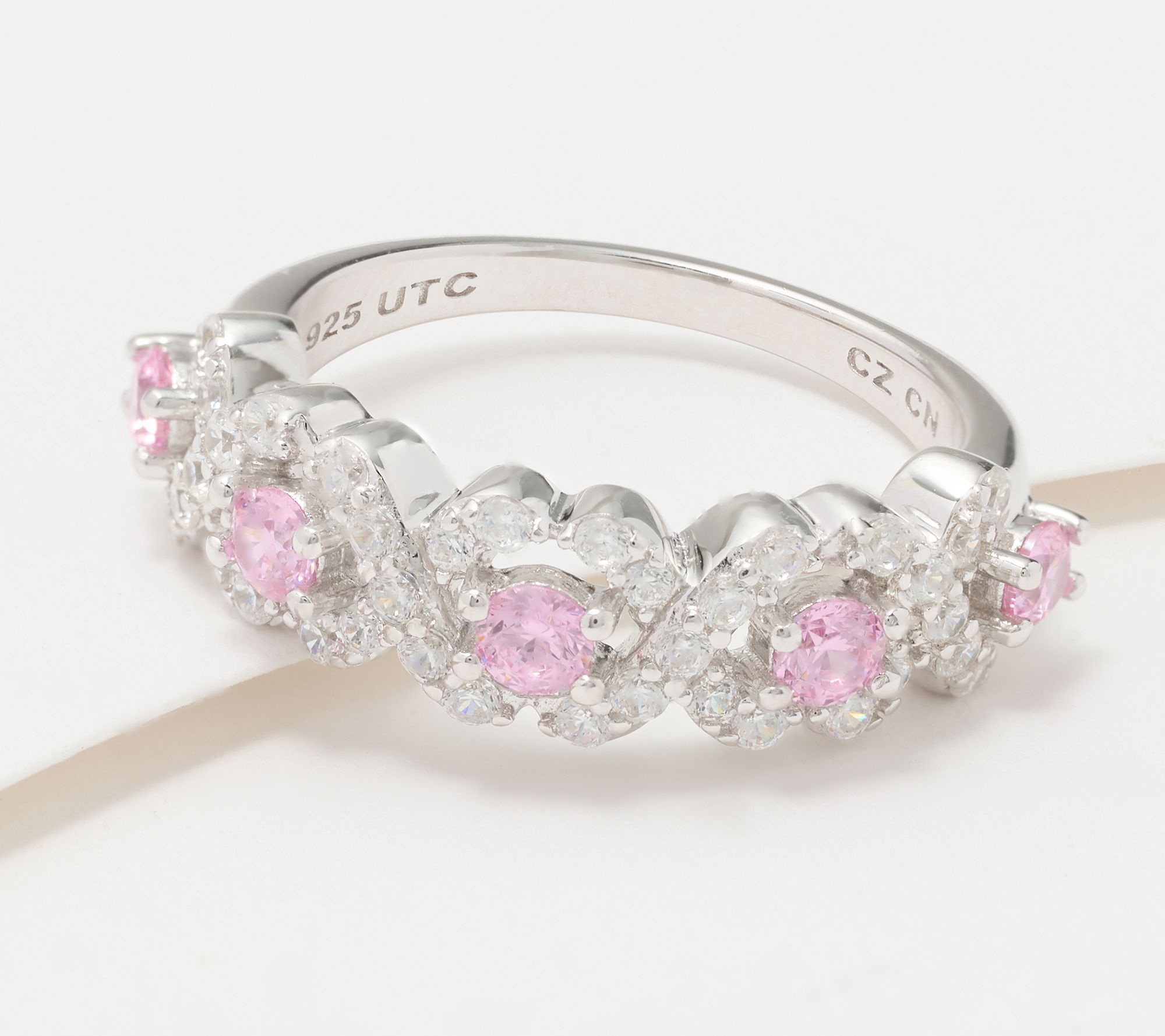 Diamonique x Kathy Levine Blushing Beauty Band Ring, Sterling Silver