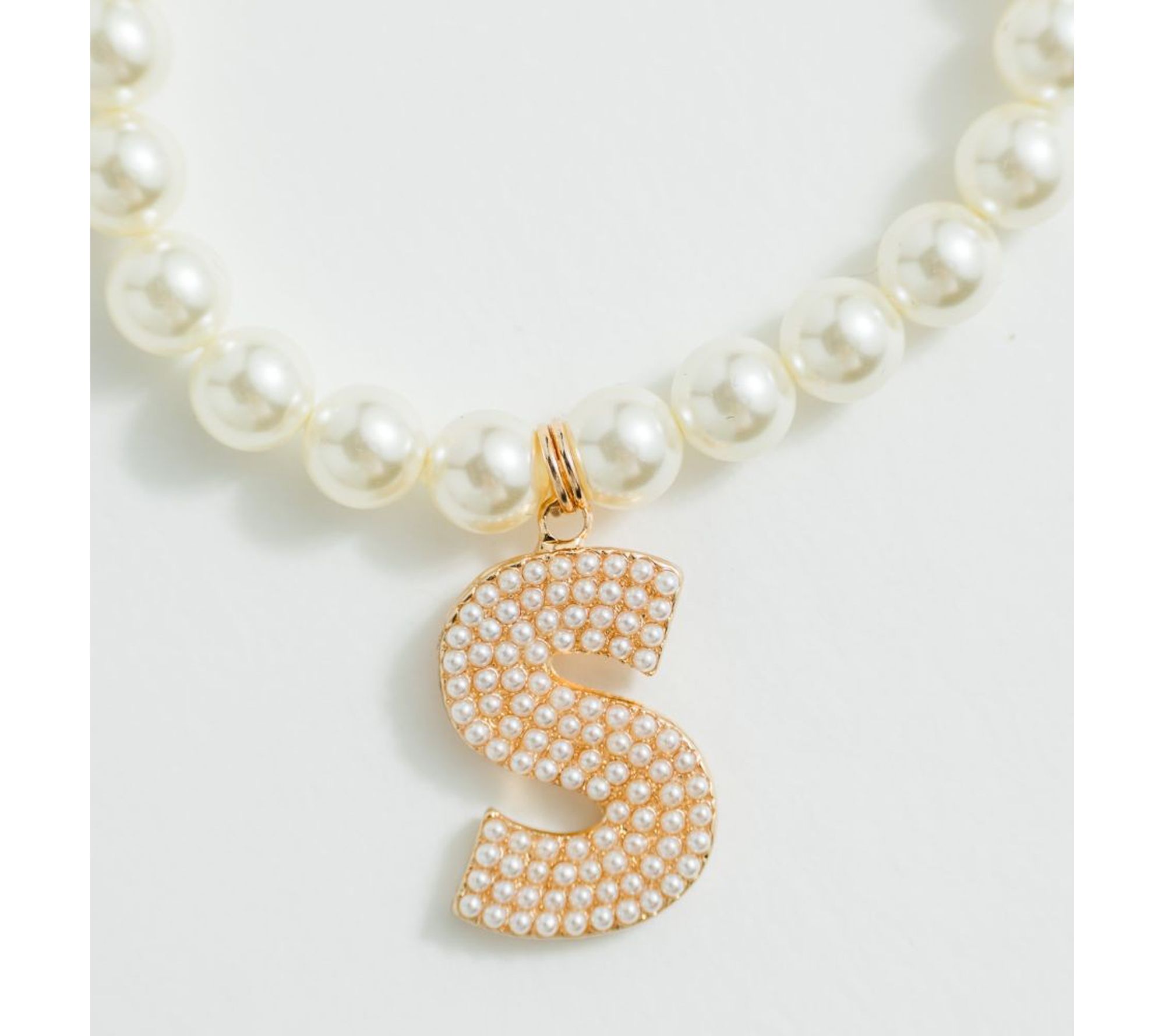 Violet and Brooks Pearlie Initial Stretch Bracelet