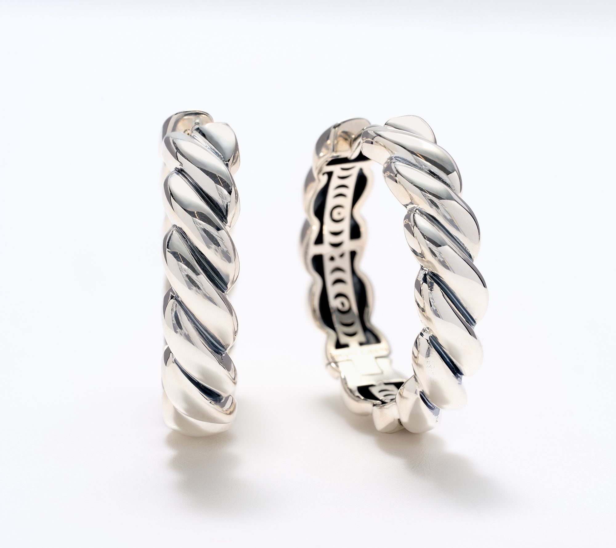 Christian James by Scott Grimes Sterling Silver 1" San Marco Hoop Earrings