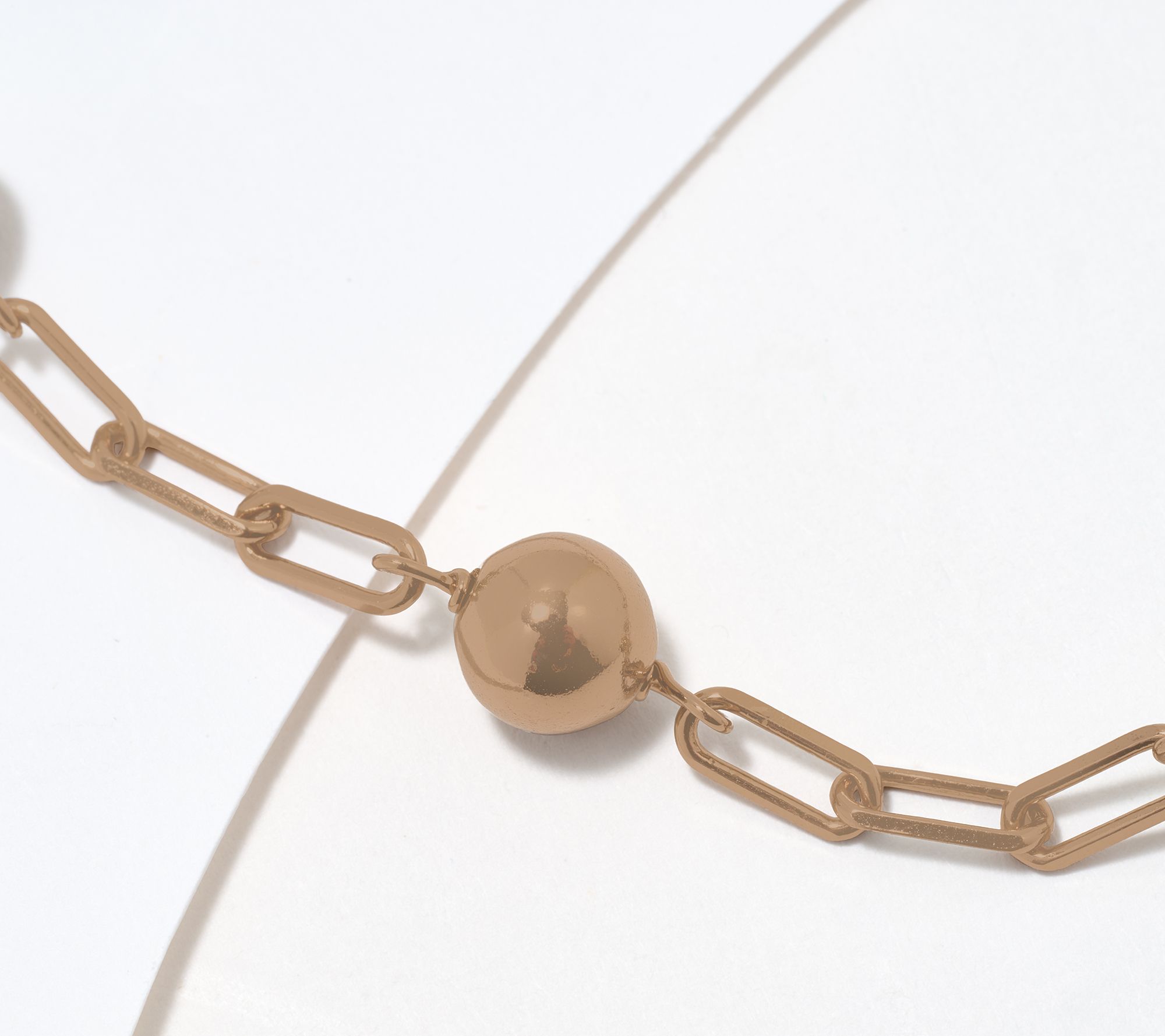 "As Is" David Markstein Bronze 8mm Beaded Station 17+3"ChainNeckl