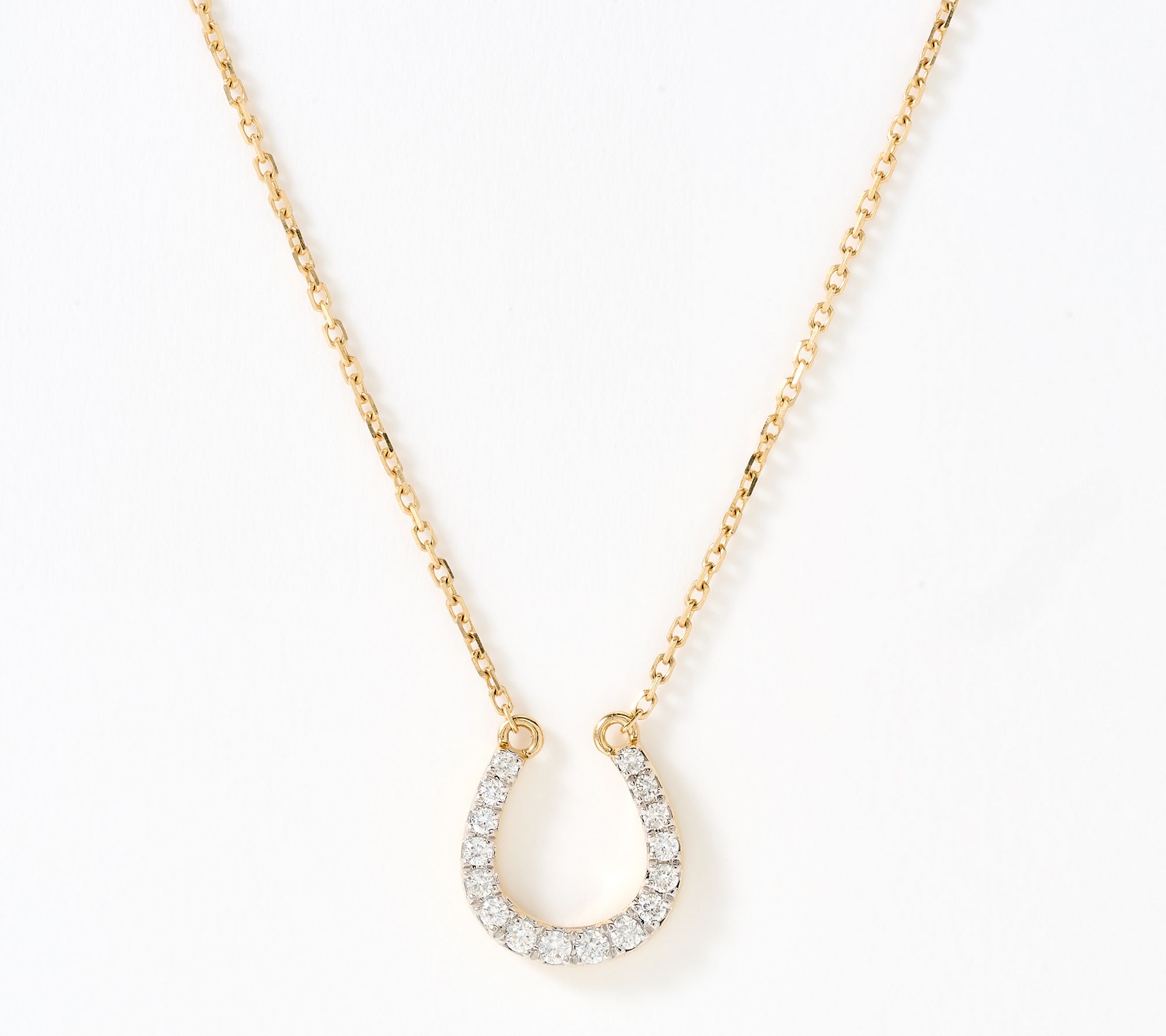 Affinity Diamonds .20 cttw Horse Shoe Pendant Necklace, 14k