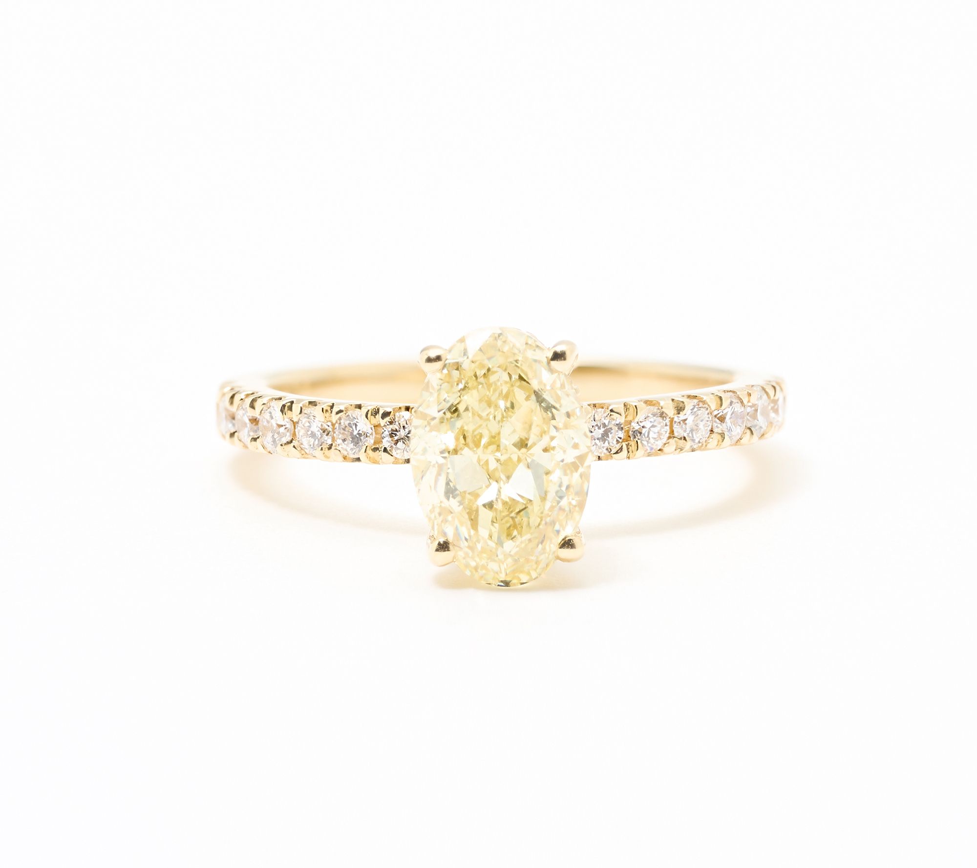 Fire Light Lab Grown Diamond 2.50 cttw Color Ring, 14K Yellow Gold