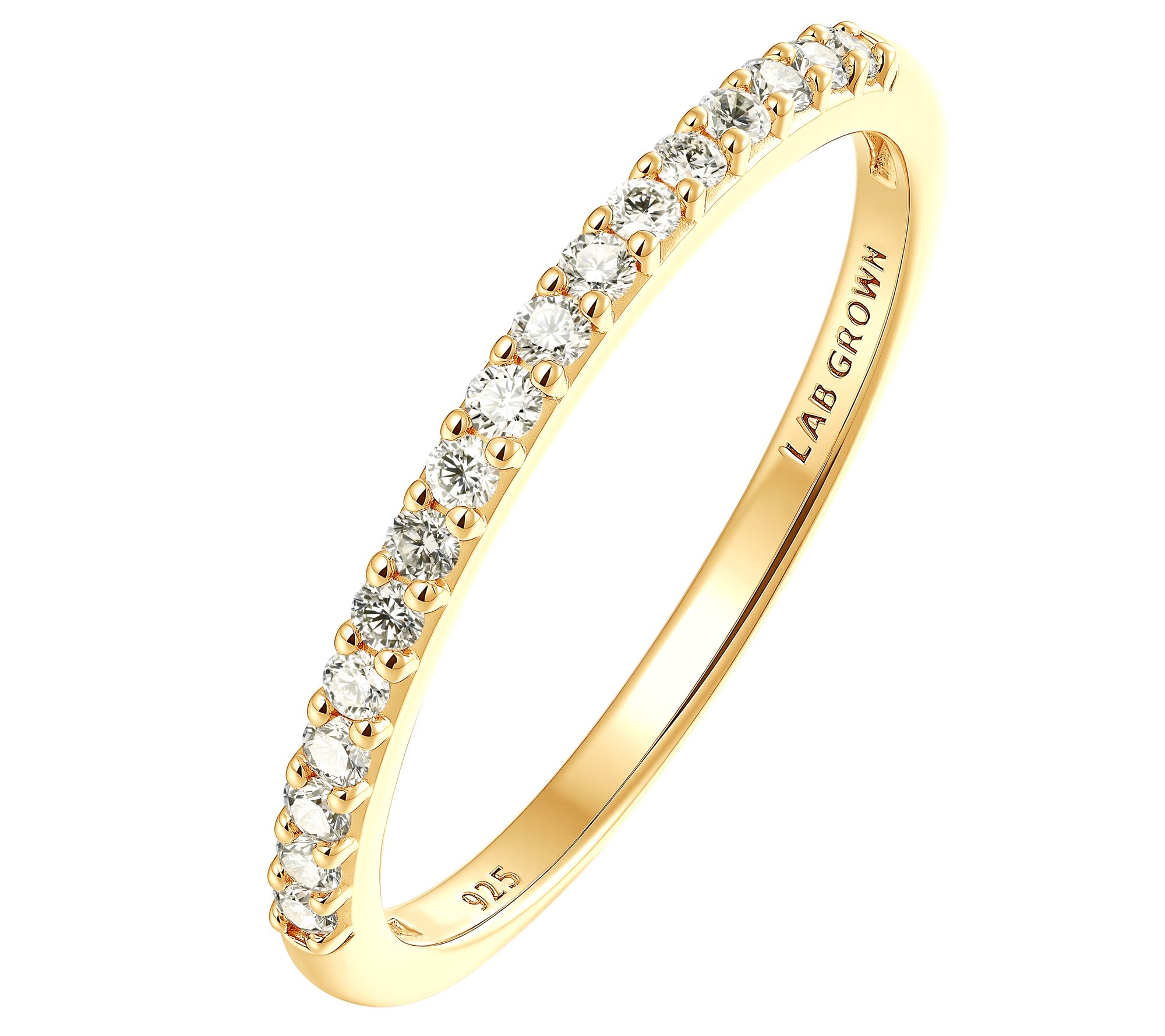 Fire Light Lab Grown Diamond Half Eternity BandRing, Sterling