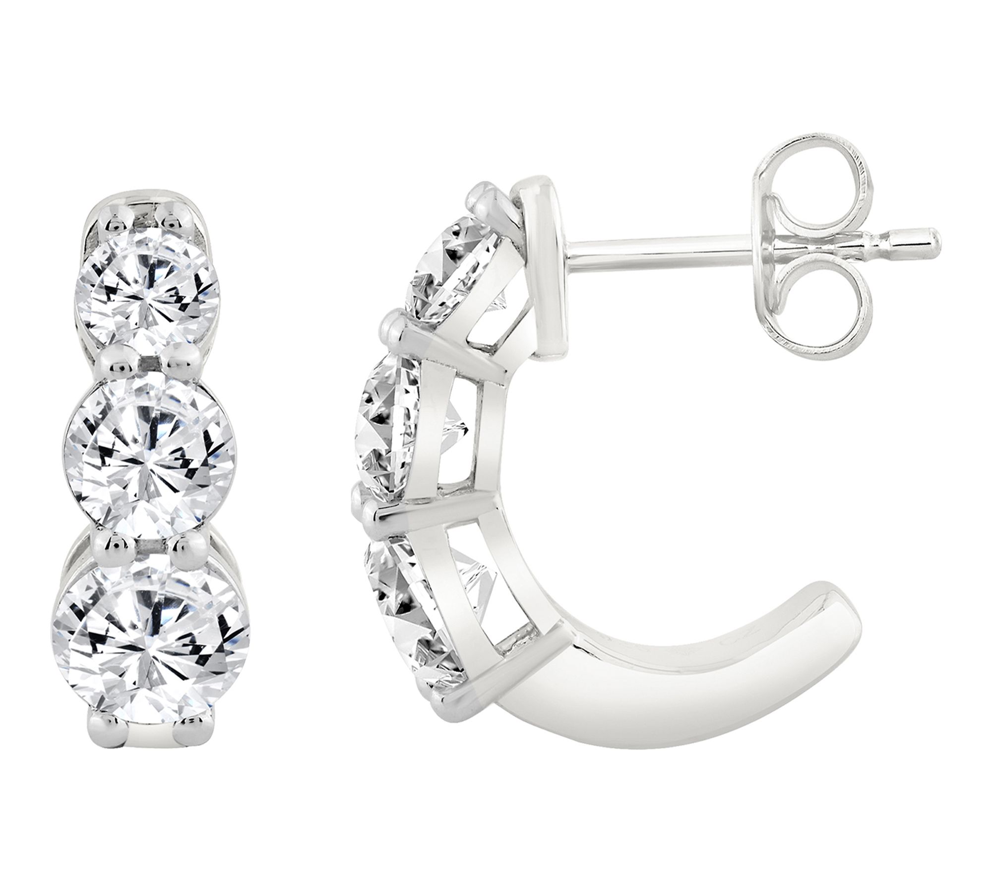 Fire Light 2.00 cttw Lab Grown Diamond Hoop Earrings, Sterling