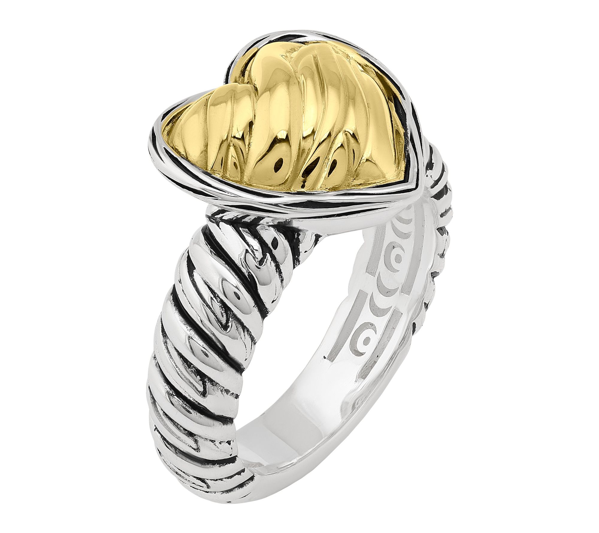 Christian James by Scott Grimes Ripple Heart Ring, Sterling - QVC.com