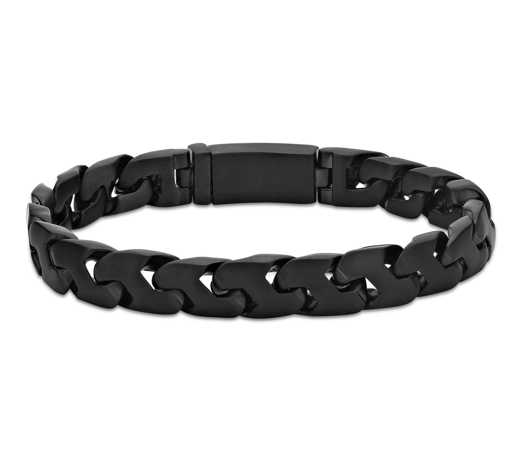 LYNX Men's Black IP Matte Stainless Steel ChainBracelet
